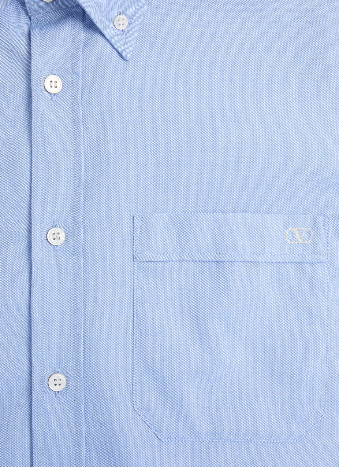 Valentino Garavani Regular fit overhemd met borstzak - detail 5 lichtblauw