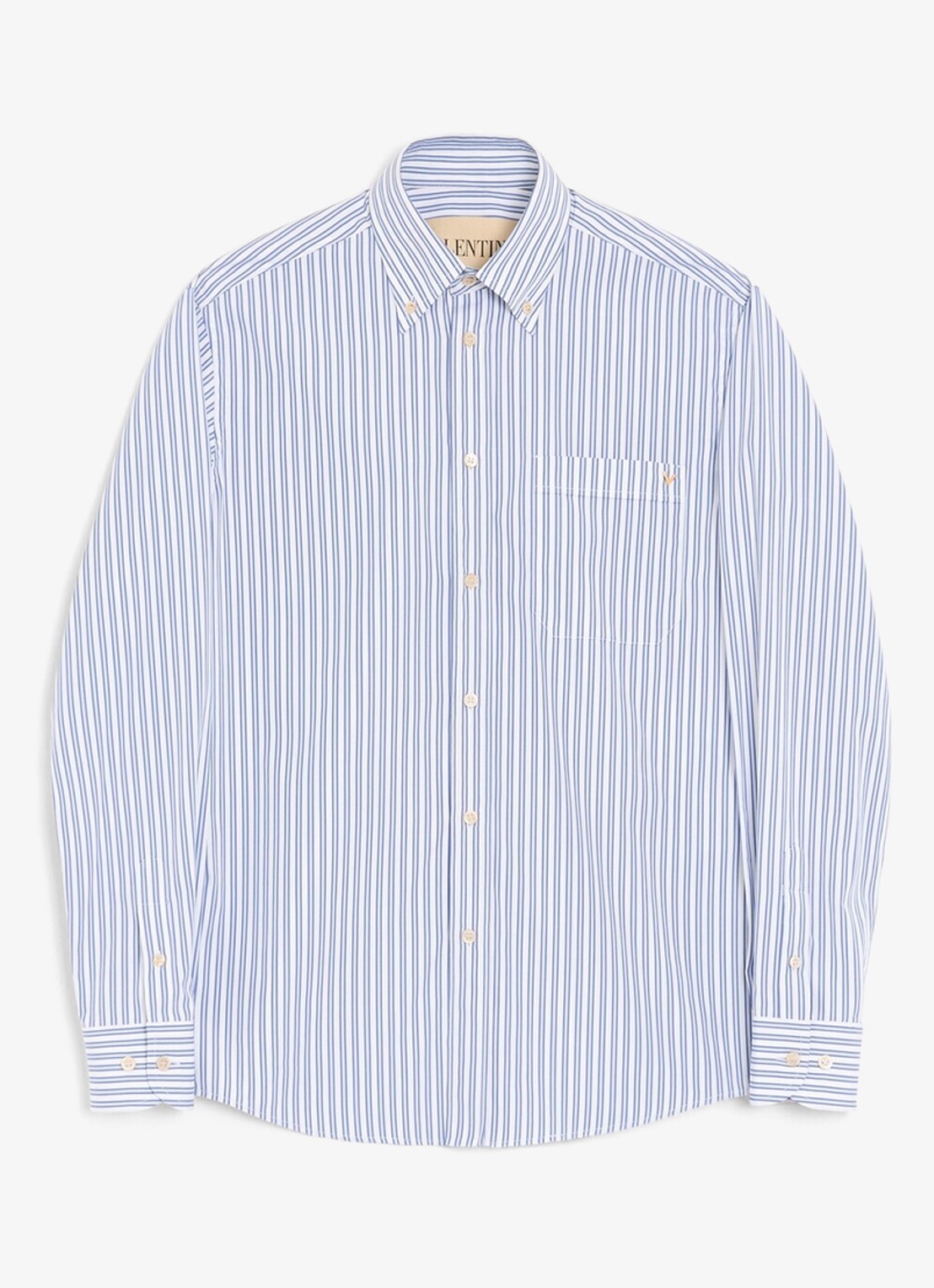 Valentino Garavani Regular fit overhemd met streepprint en borstzak - voorkant 7 blauw