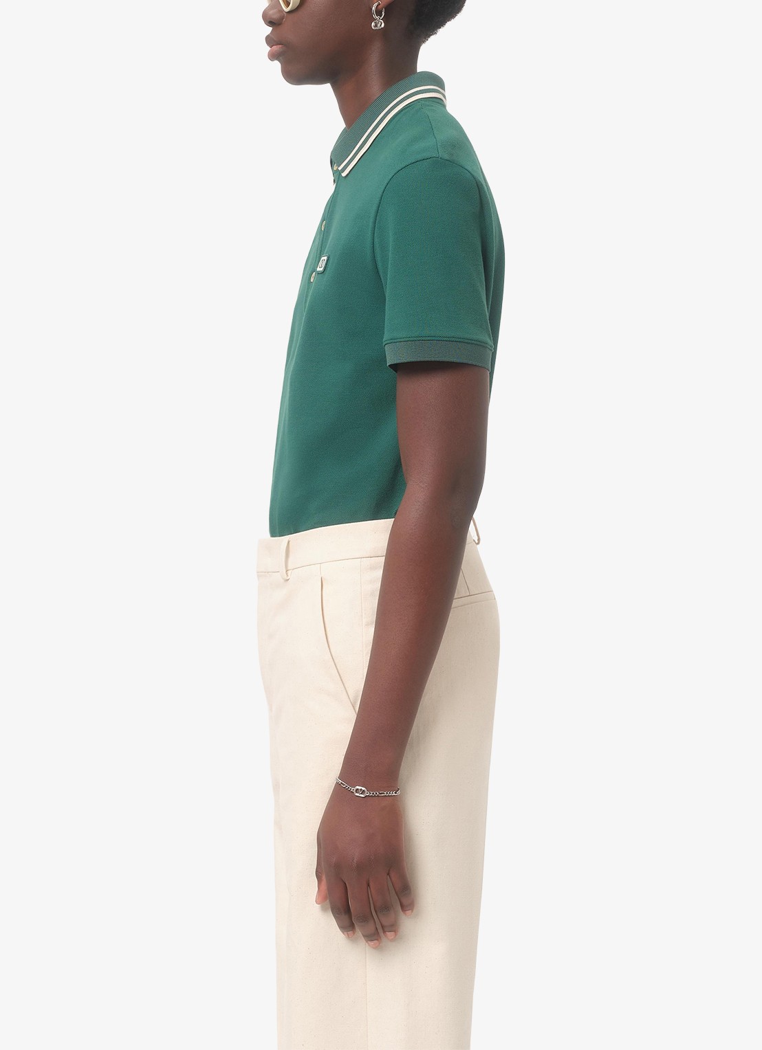 Valentino Garavani Regular fit polo met logo - detail 3 groen