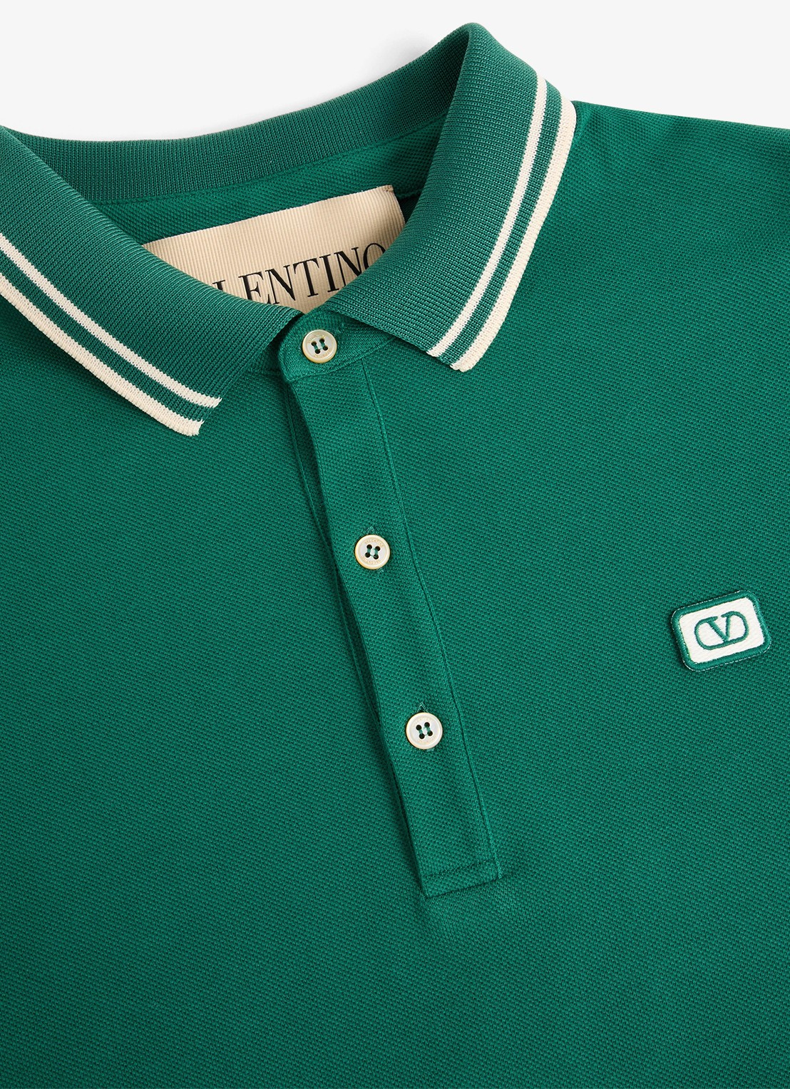 Valentino Garavani Regular fit polo met logo - detail 6 groen
