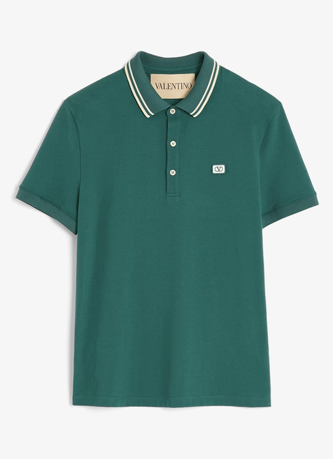 Valentino Garavani Regular fit polo met logo - voorkant 7 groen