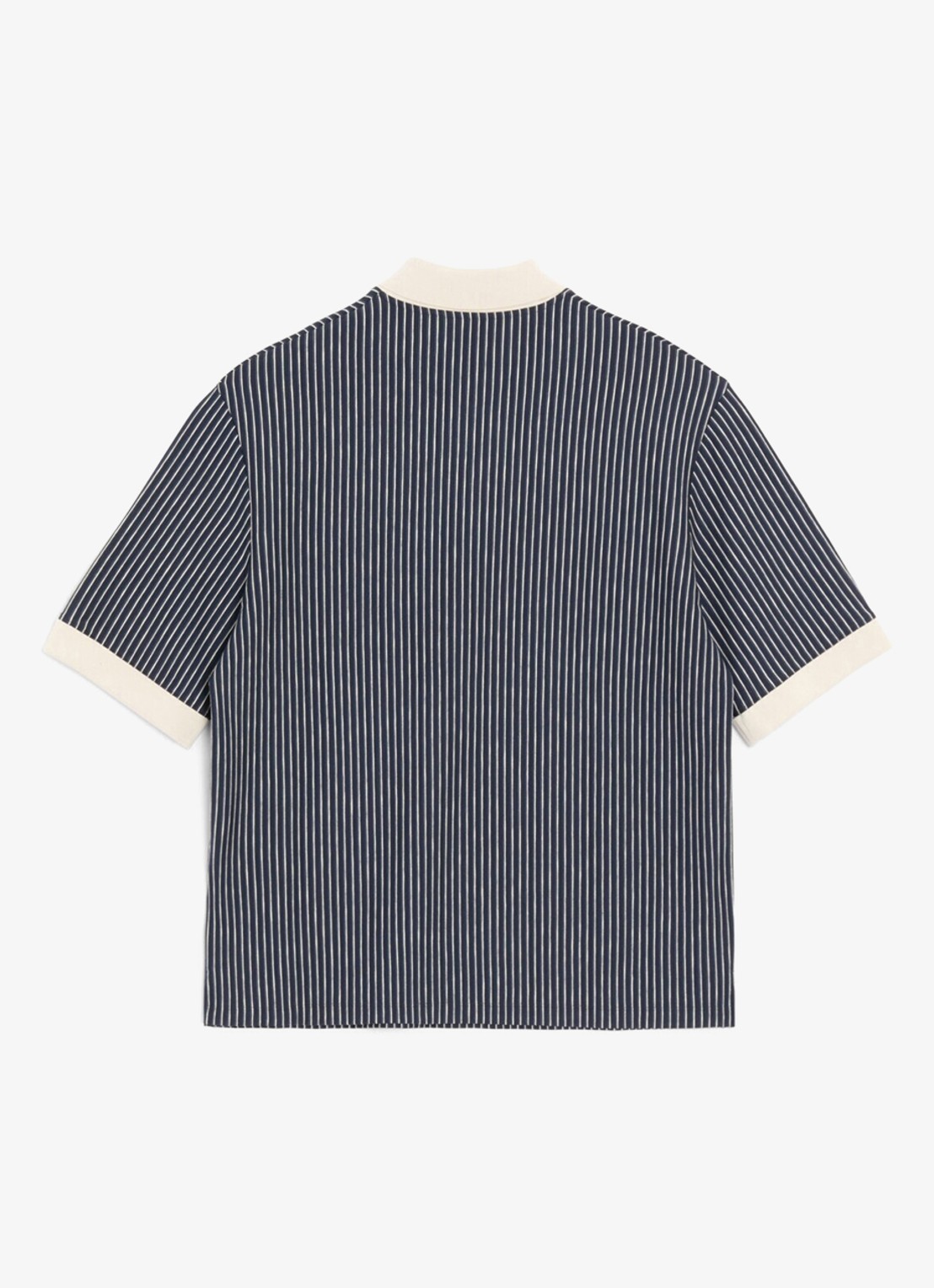 Valentino Garavani Regular fit polo met streepprint - achterkant donkerblauw