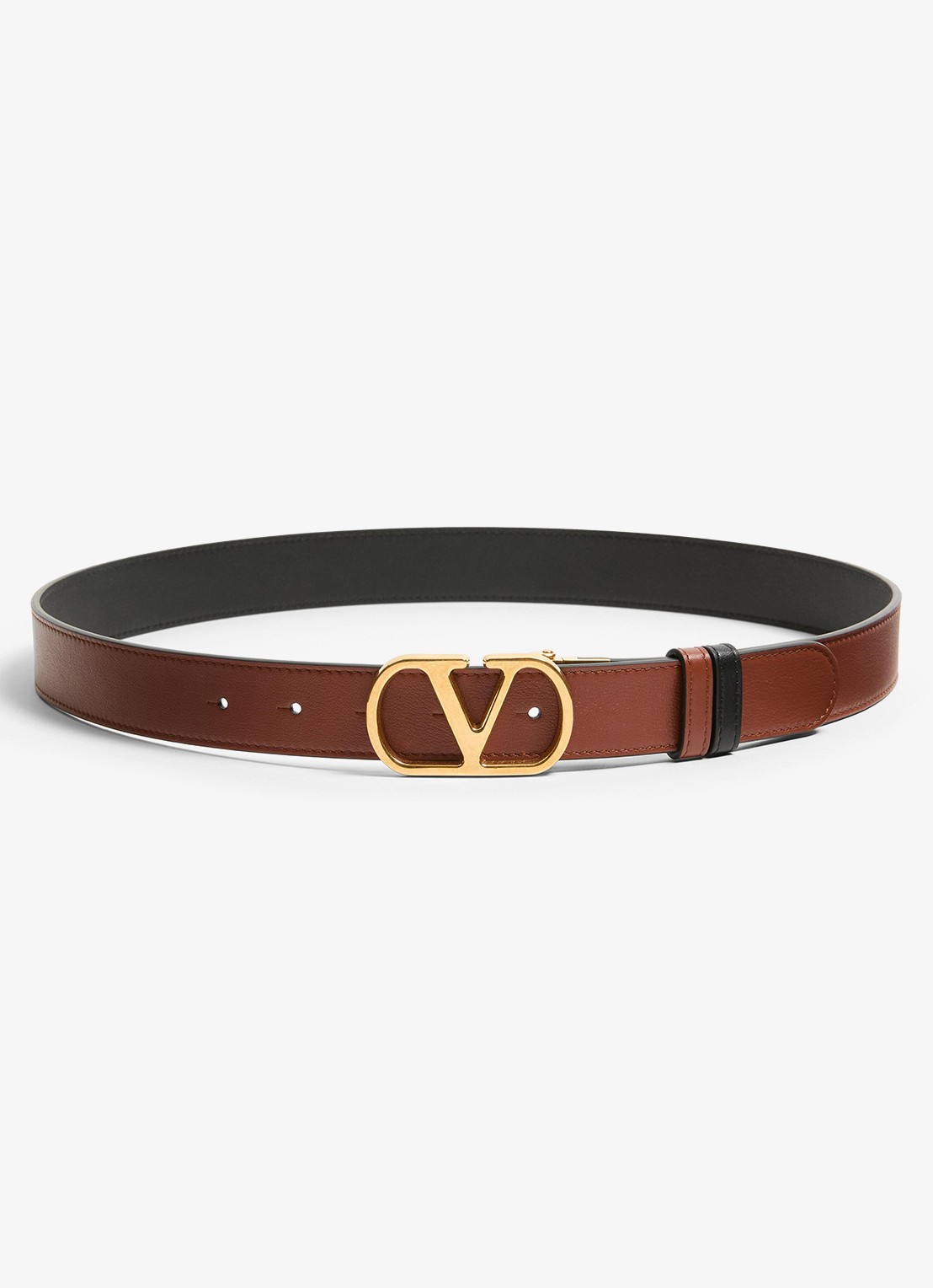Valentino Garavani Reversible riem van kalfsleer - detail bruin