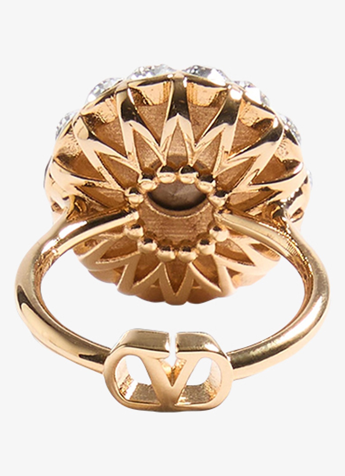 Valentino Garavani Ring met kristal - detail 3 donkerblauw