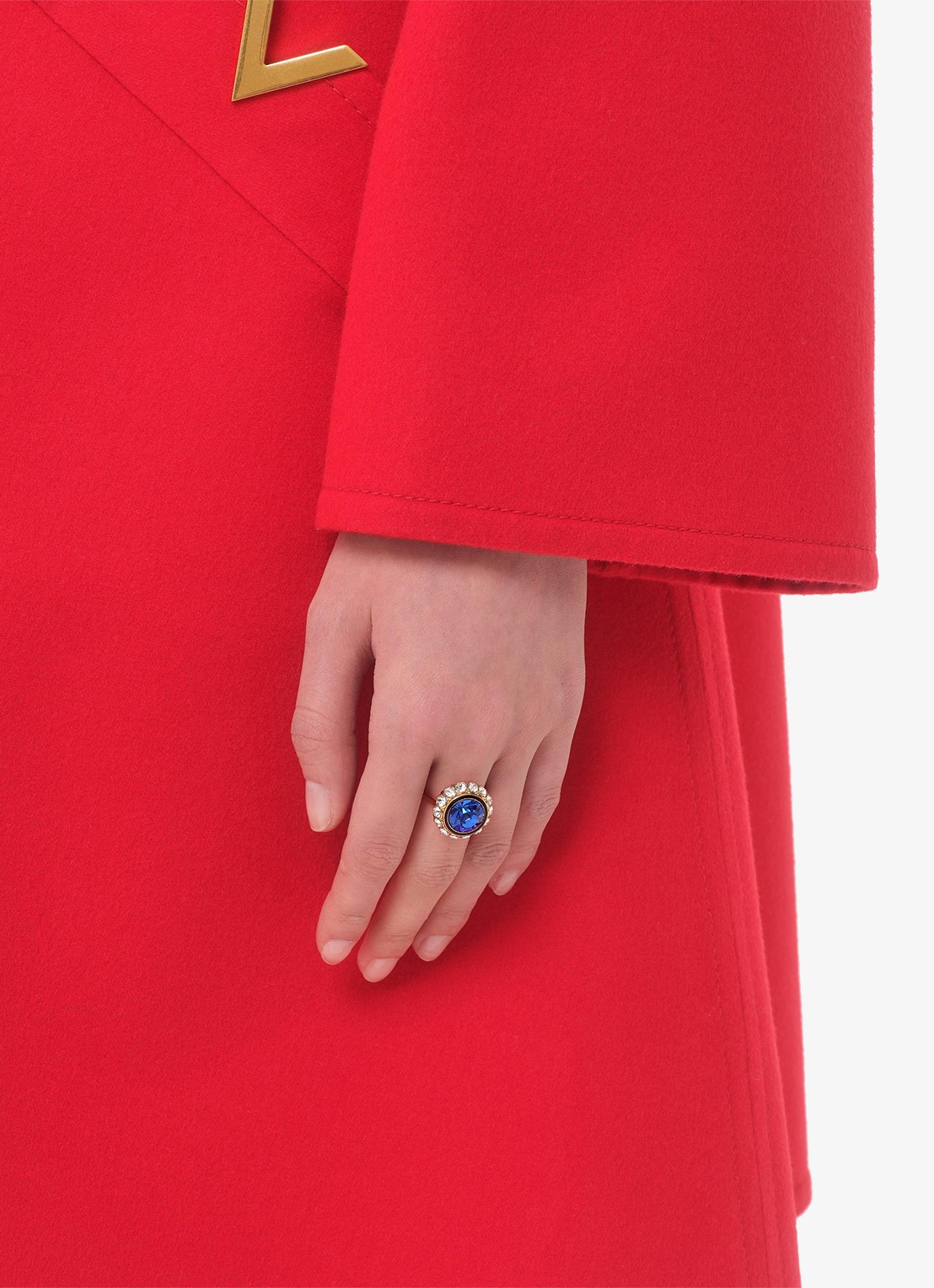 Valentino Garavani Ring met kristal - voorkant 2 donkerblauw