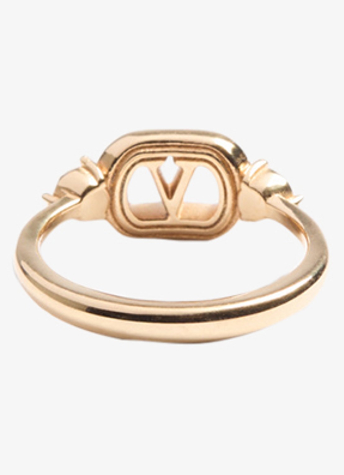 Valentino Garavani Ring met logo en kristal - detail 5 goud