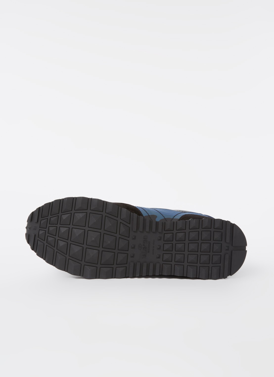 Valentino Garavani Rockrunner sneaker van leer met suède details - detail 7 blauw