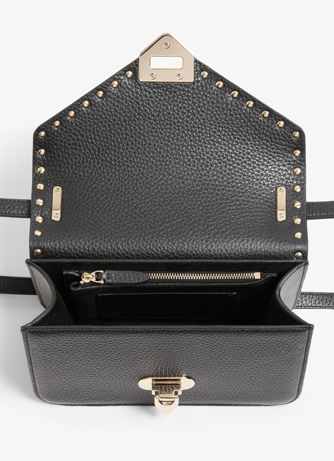 Valentino Garavani Rockstud Small schoudertas van kalfsleer - detail 5 zwart