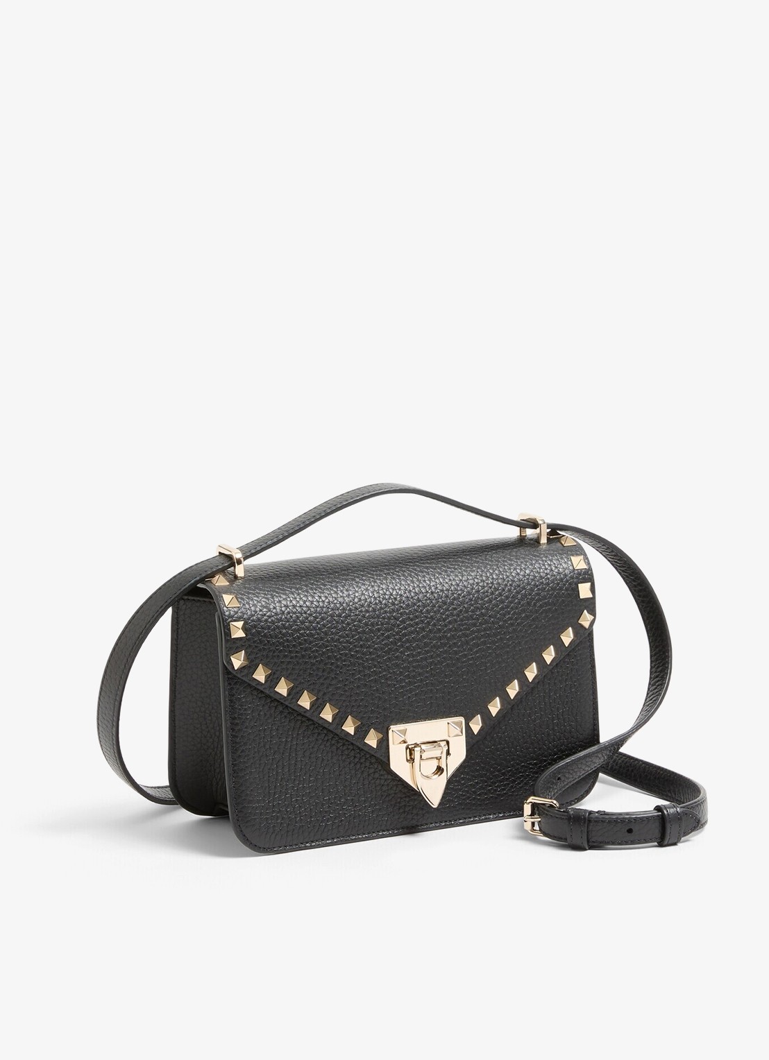 Valentino Garavani Rockstud Small schoudertas van kalfsleer - voorkant 2 zwart