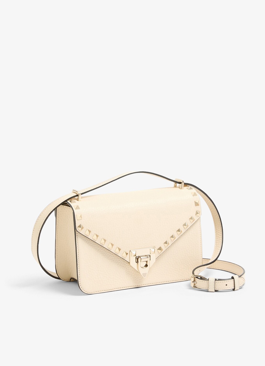 Valentino Garavani Rockstud Small schoudertas van kalfsleer - detail 3 creme
