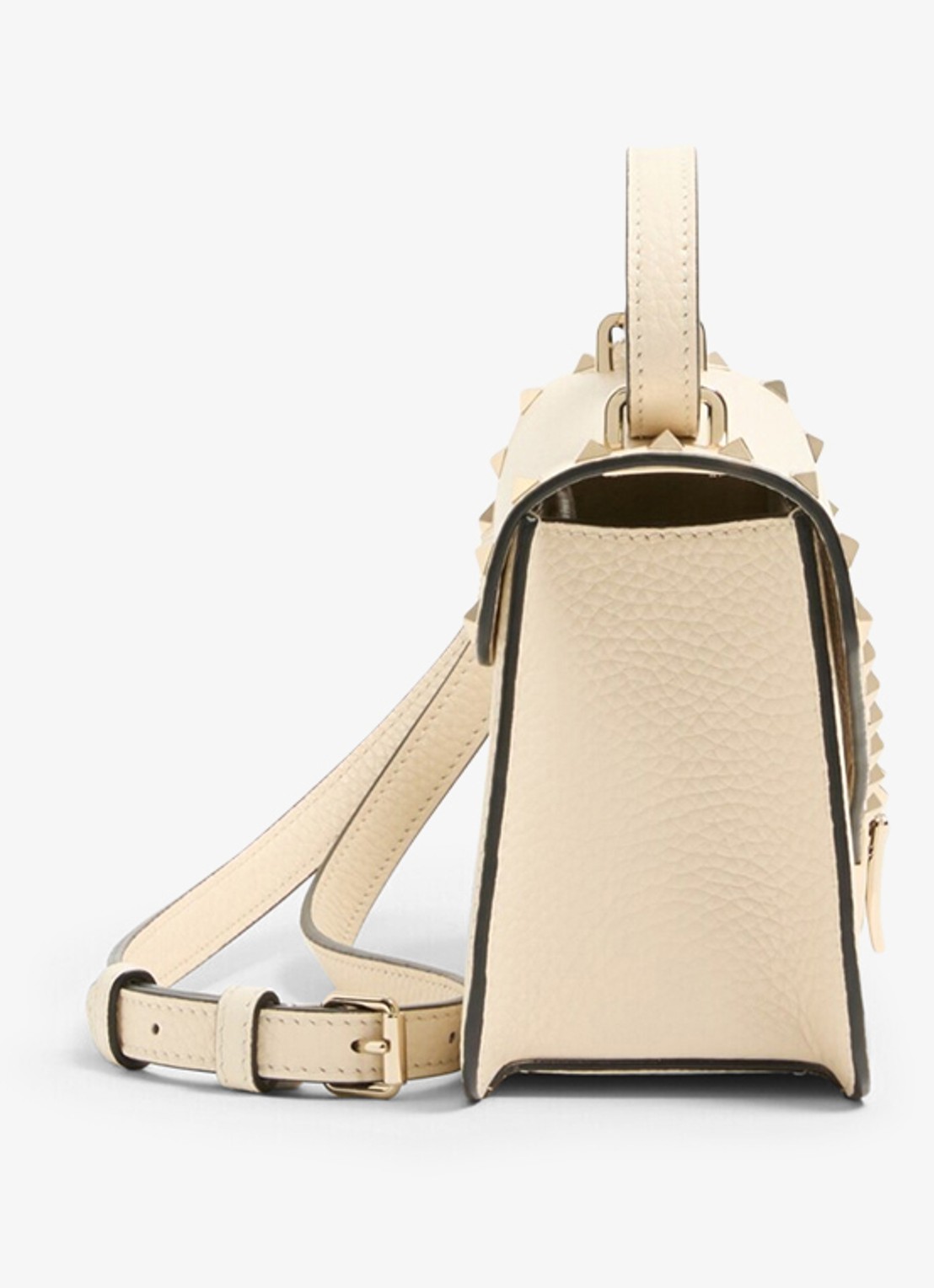 Valentino Garavani Rockstud Small schoudertas van kalfsleer - detail 4 creme