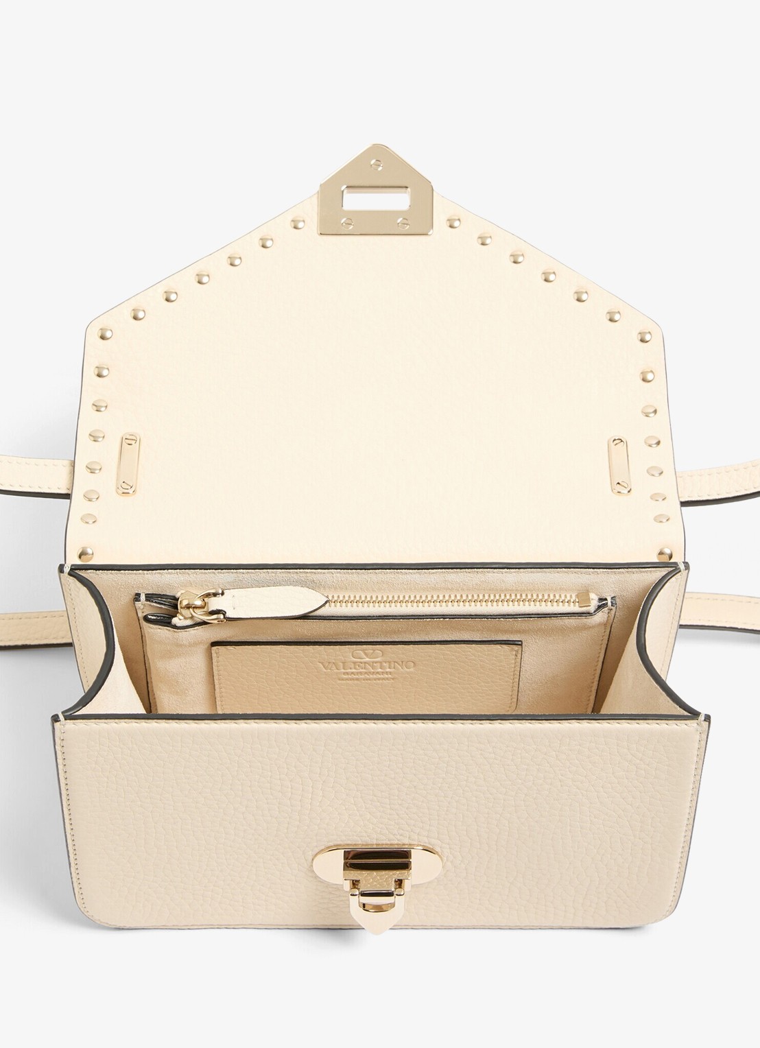 Valentino Garavani Rockstud Small schoudertas van kalfsleer - detail 5 creme