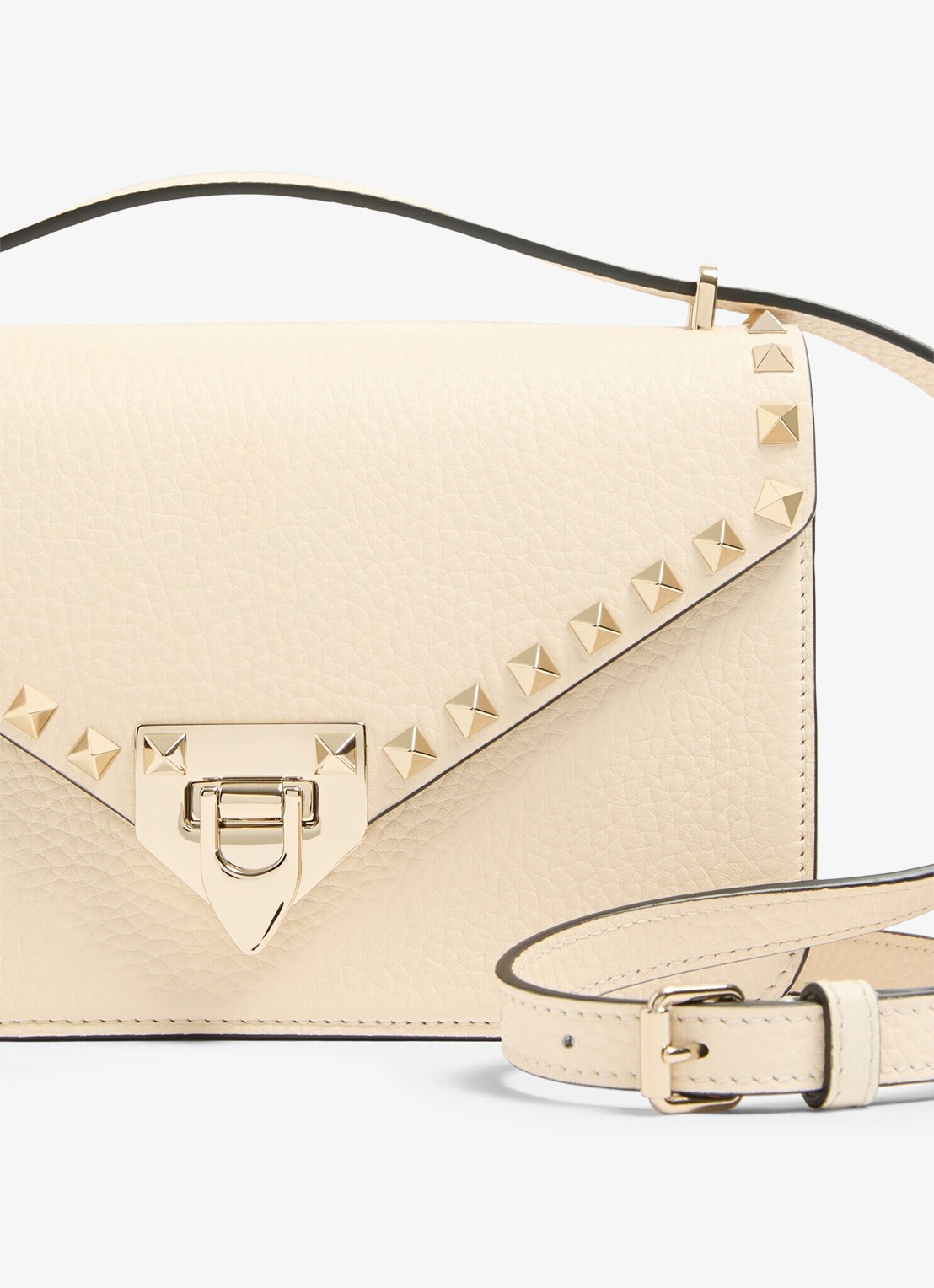 Valentino Garavani Rockstud Small schoudertas van kalfsleer - detail 6 creme