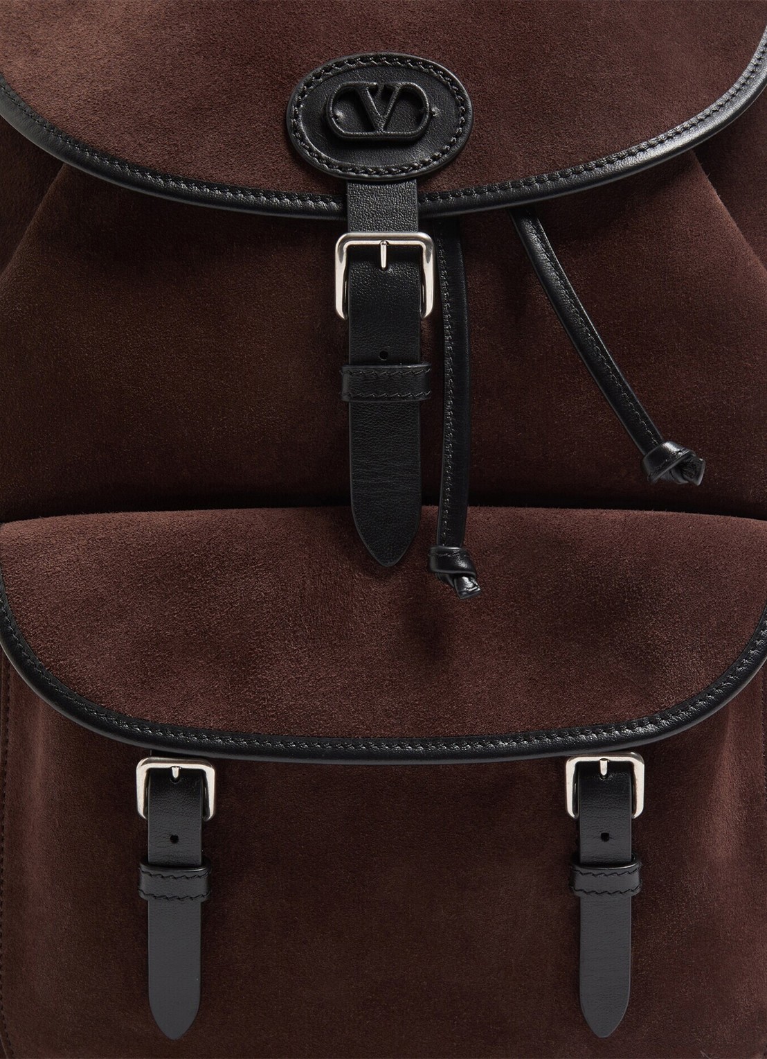 Valentino Garavani Rugzak van suède - detail 6 bruin
