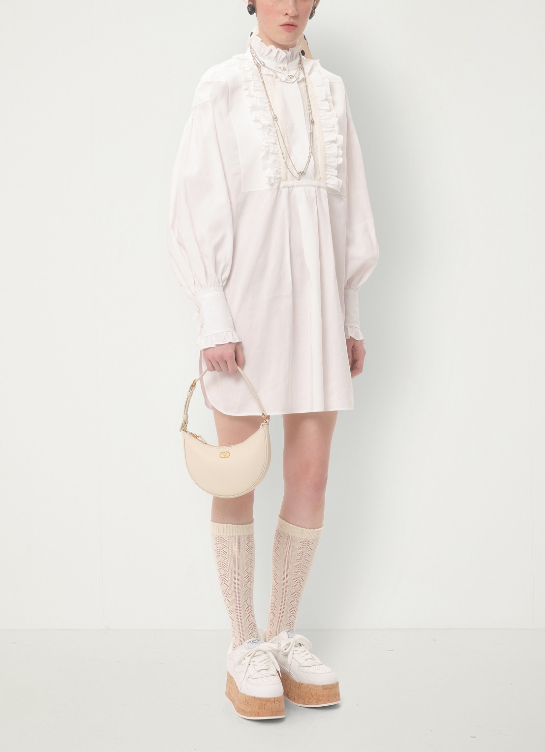 Valentino Garavani Schoudertas van kalfsleer - detail 4 creme