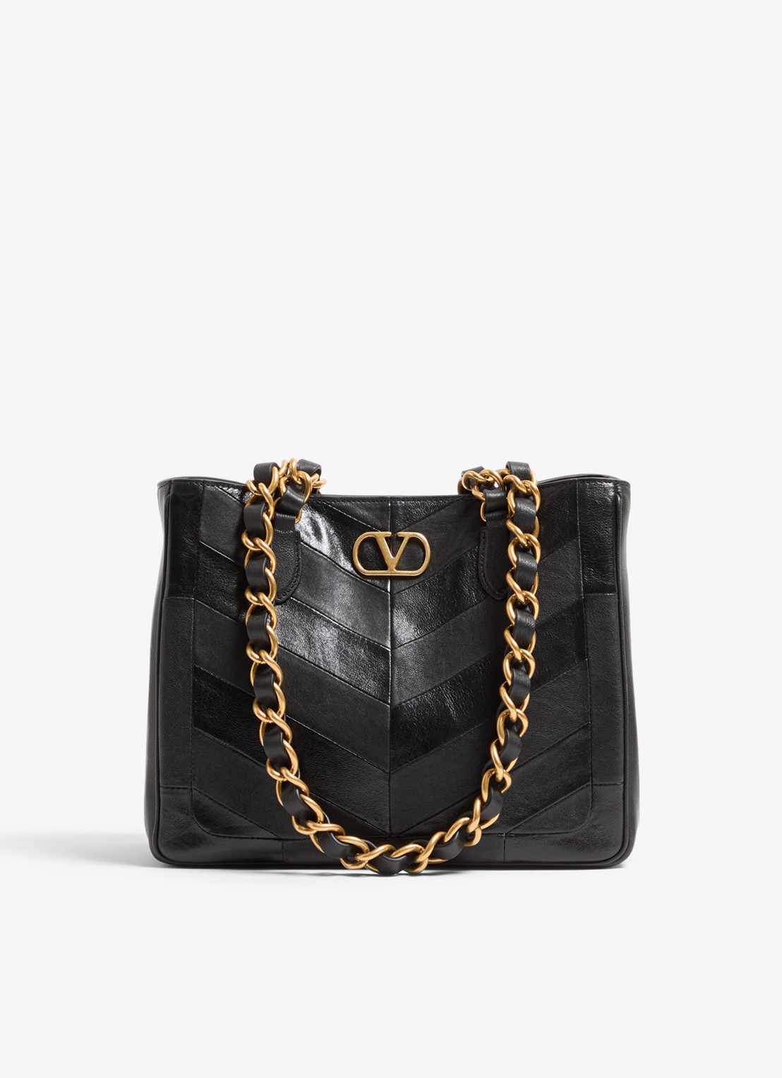 Valentino Garavani Shopper van lamsleer - voorkant zwart