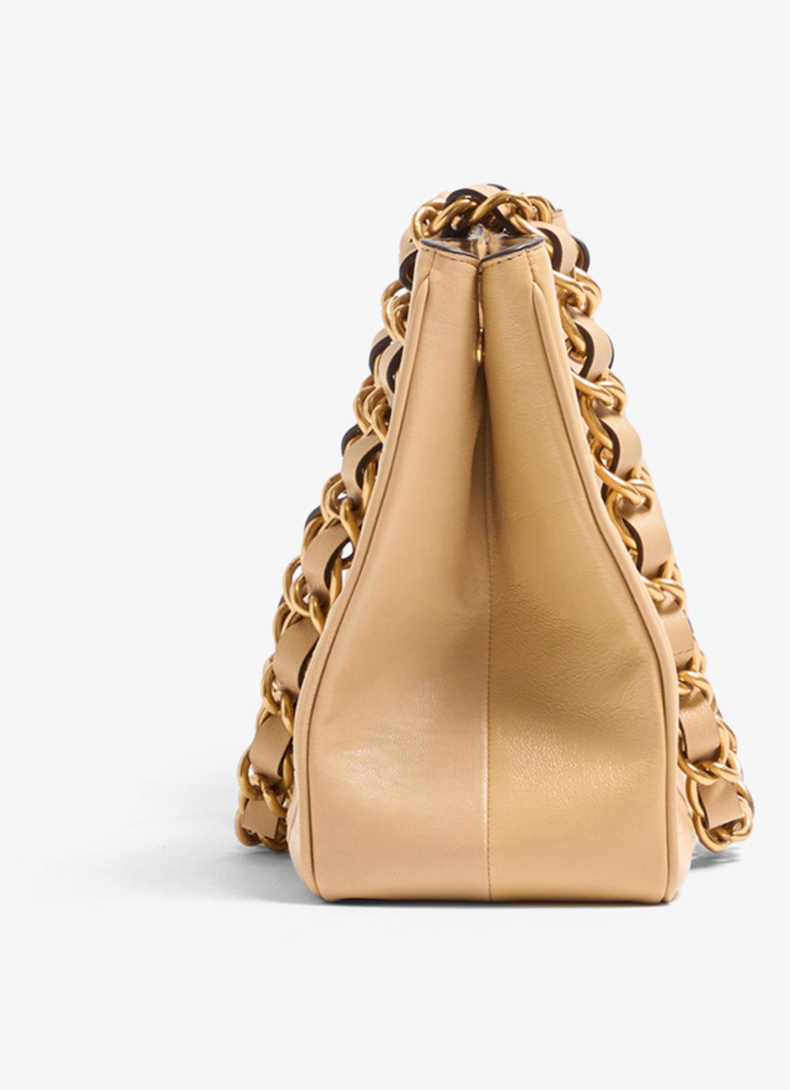 Valentino Garavani Shopper van lamsleer - detail 3 beige