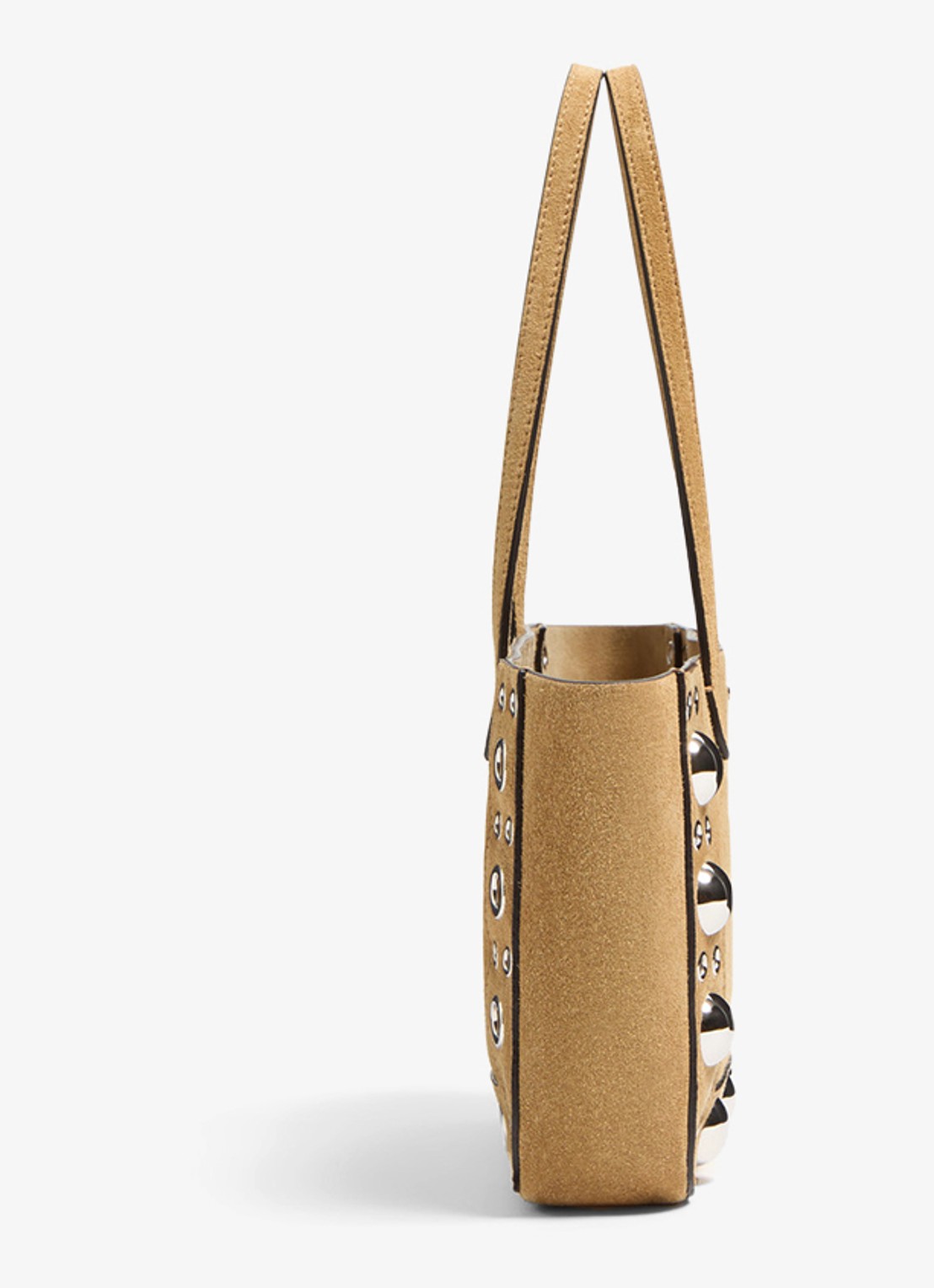 Valentino Garavani Shopper van suède met studs - detail 4 beige
