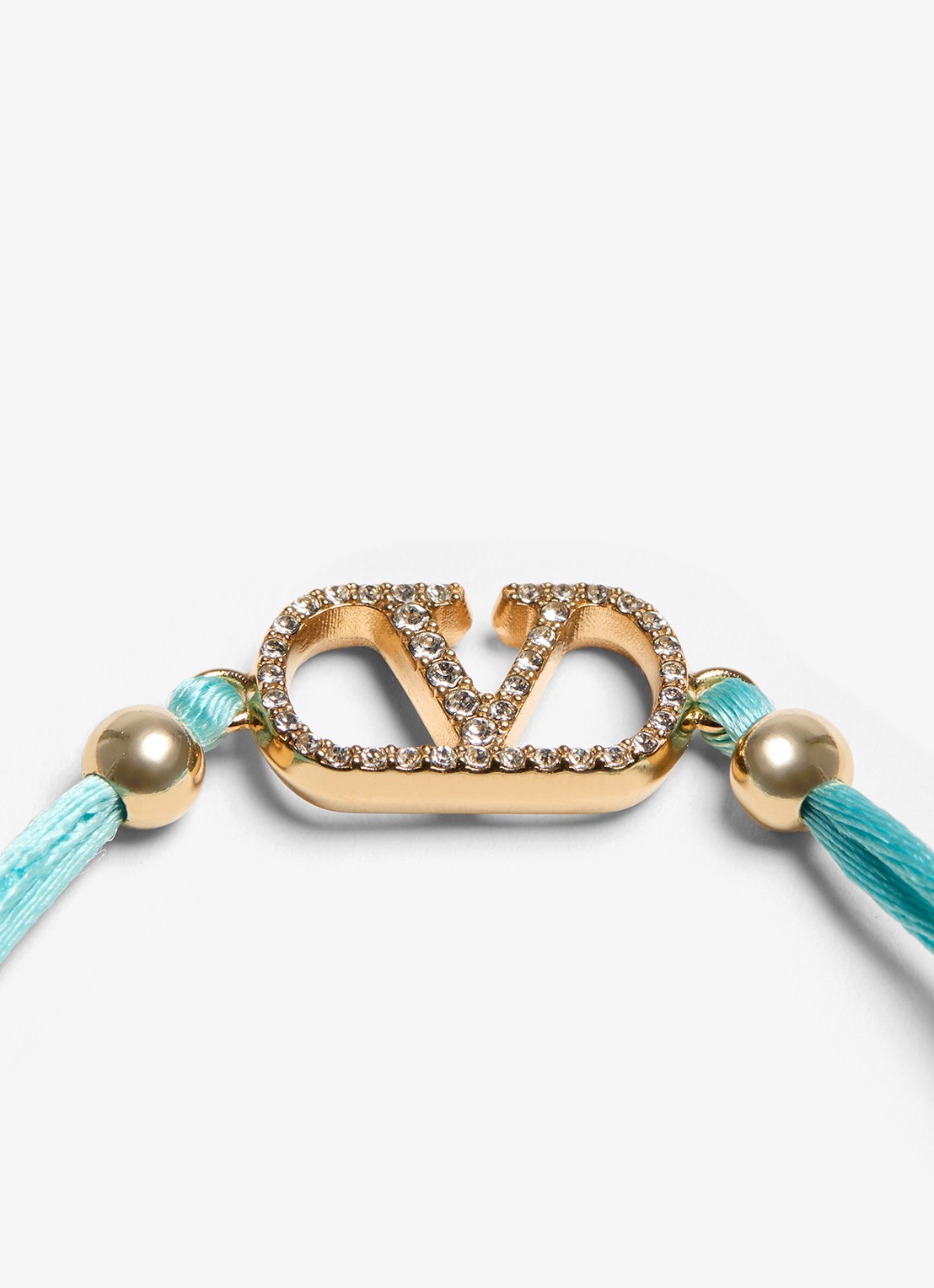 Valentino Garavani Signature armband met logo - detail 4 turquoise
