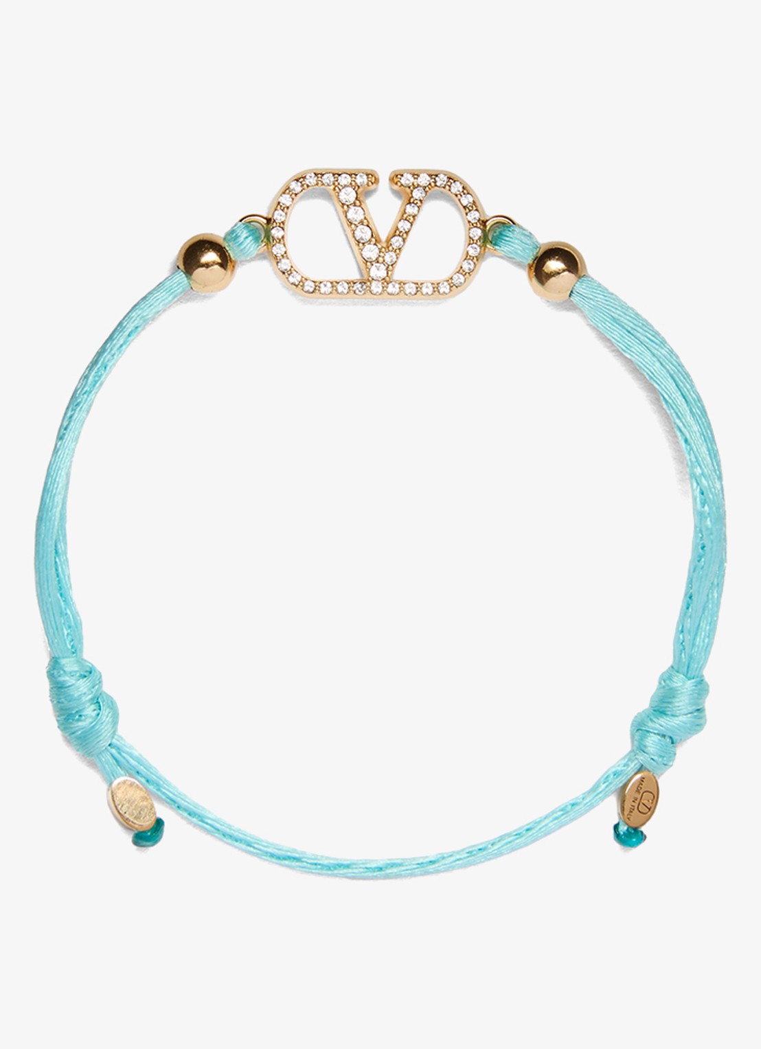 Valentino Garavani Signature armband met logo - voorkant turquoise