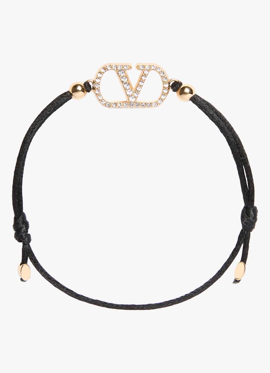Valentino Garavani Signature armband met logo - voorkant zwart