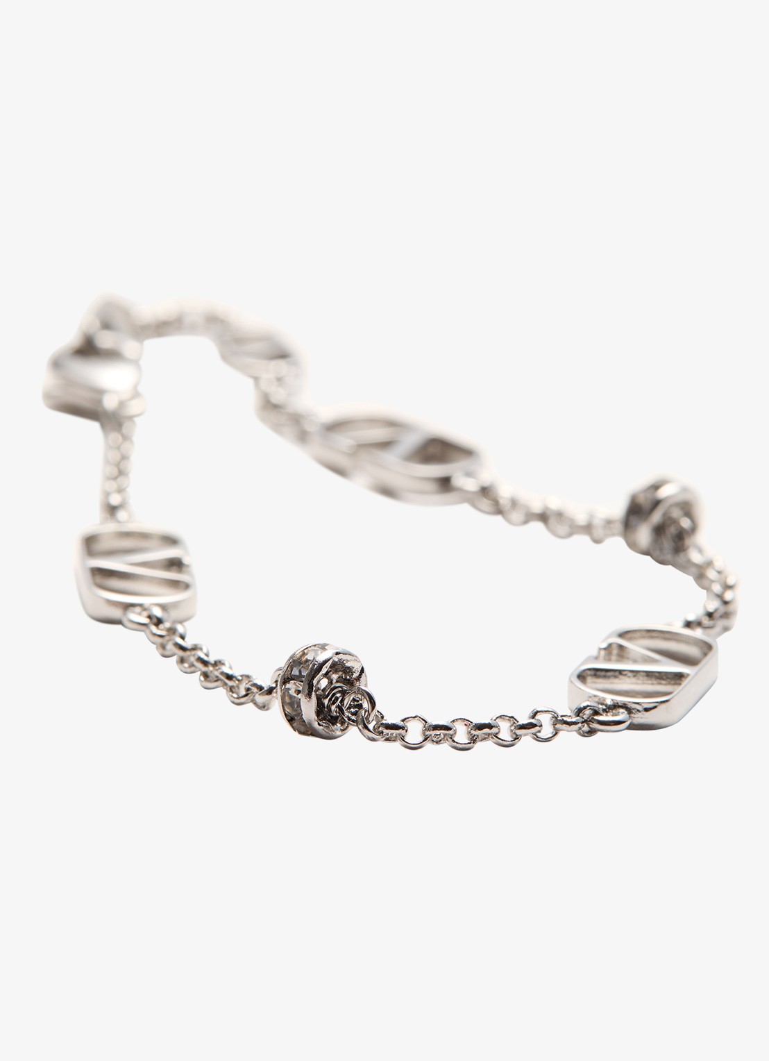 Valentino Garavani Signature armband met logo - detail 3 zilver