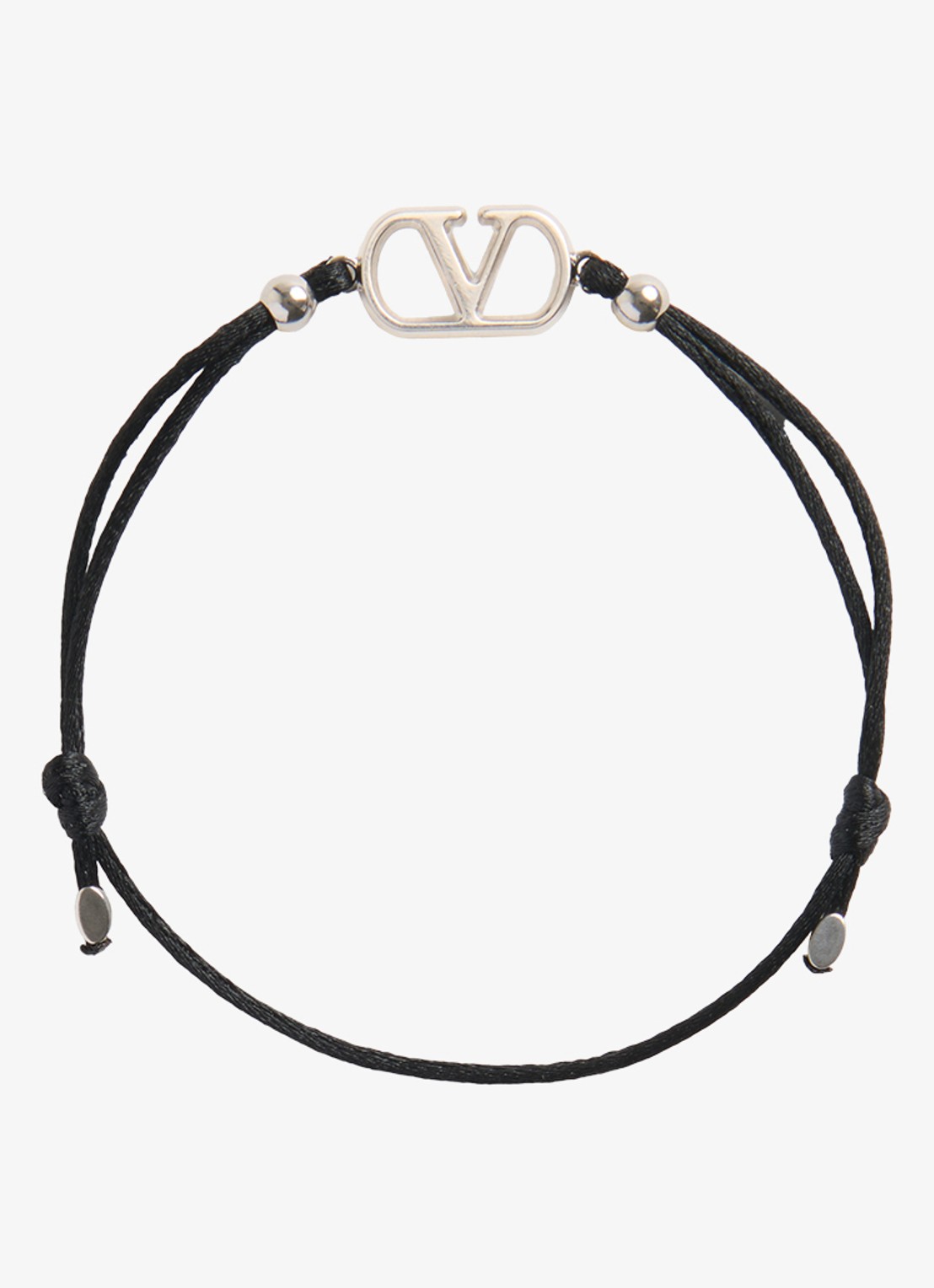 Valentino Garavani Signature armband met logo - voorkant zwart