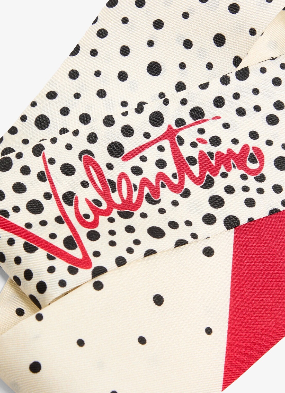 Valentino Garavani Sjaal met logo 120 x 6 cm - detail 3 gebroken wit