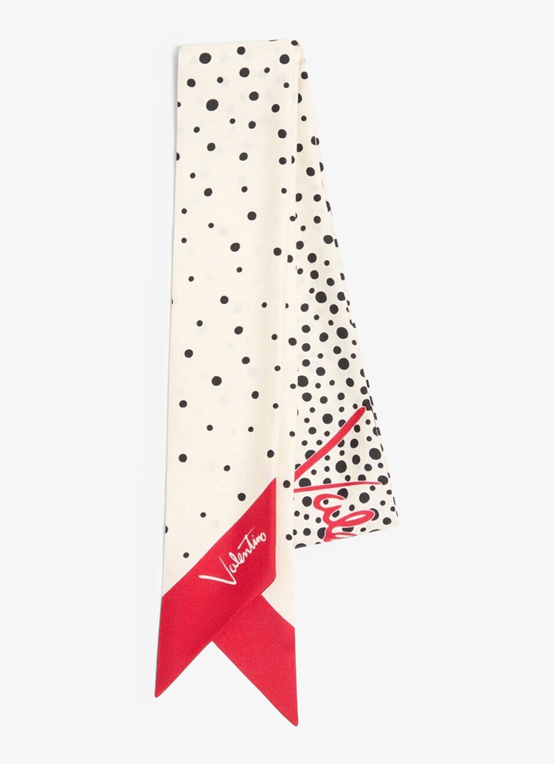 Valentino Garavani Sjaal met logo 120 x 6 cm - voorkant gebroken wit