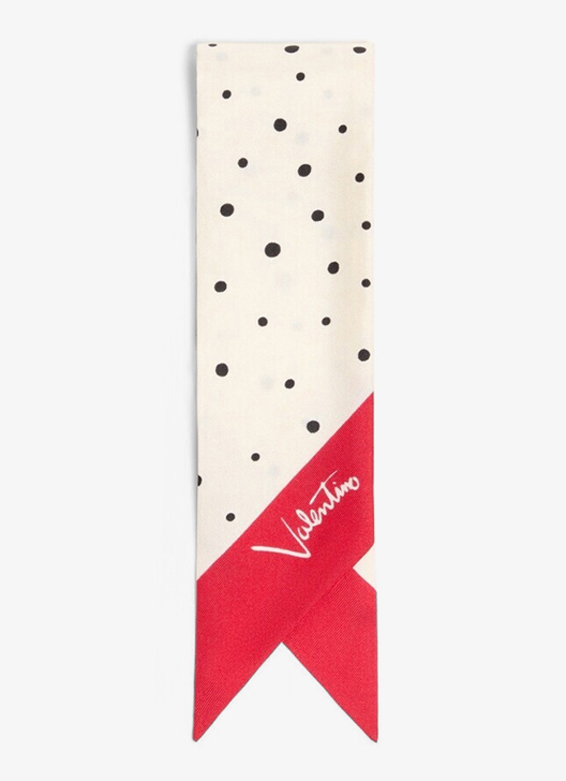 Valentino Garavani Sjaal met logo 120 x 6 cm - voorkant 2 gebroken wit