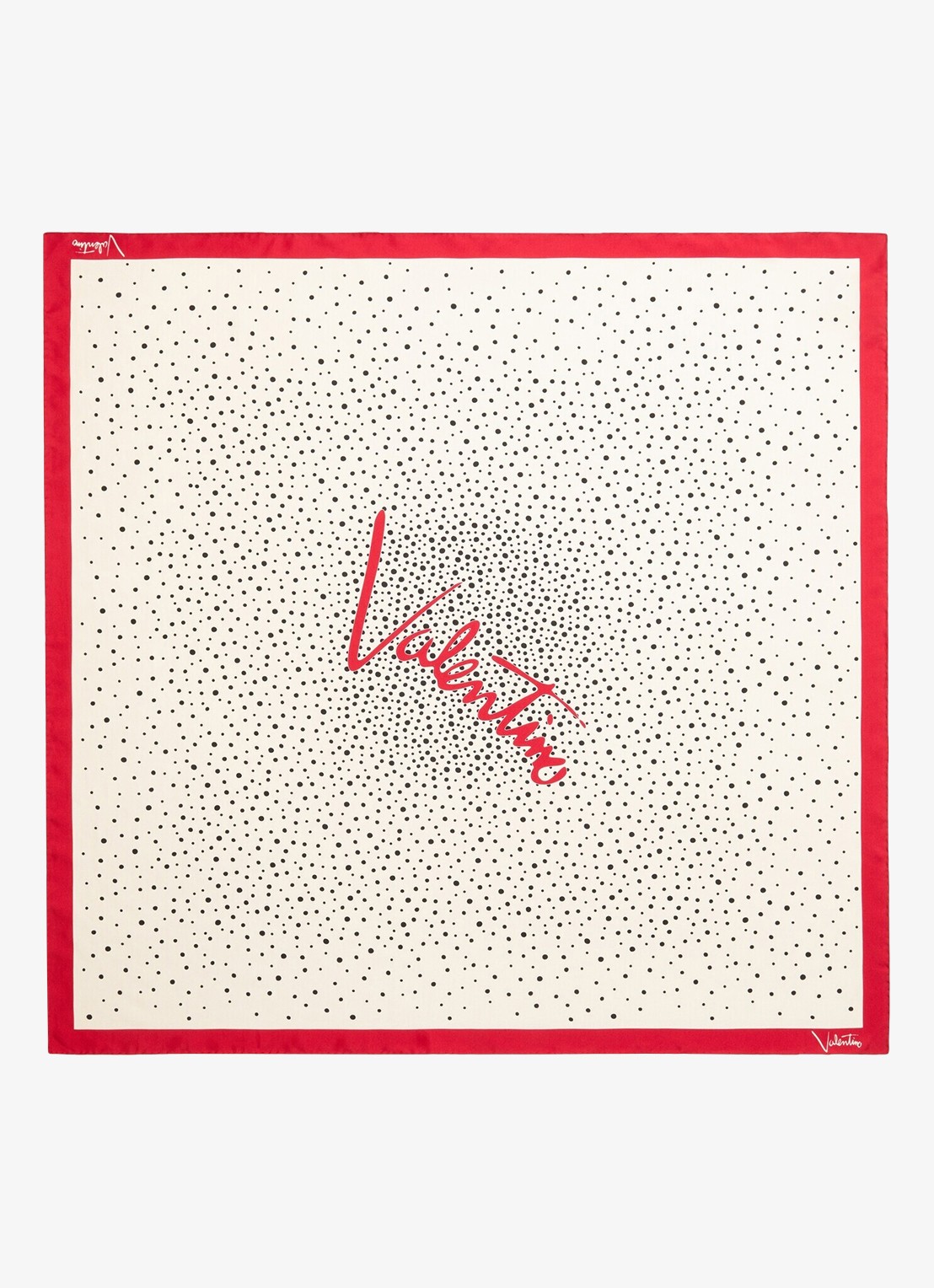 Valentino Garavani Sjaal met logo 90 x 90 cm - voorkant gebroken wit