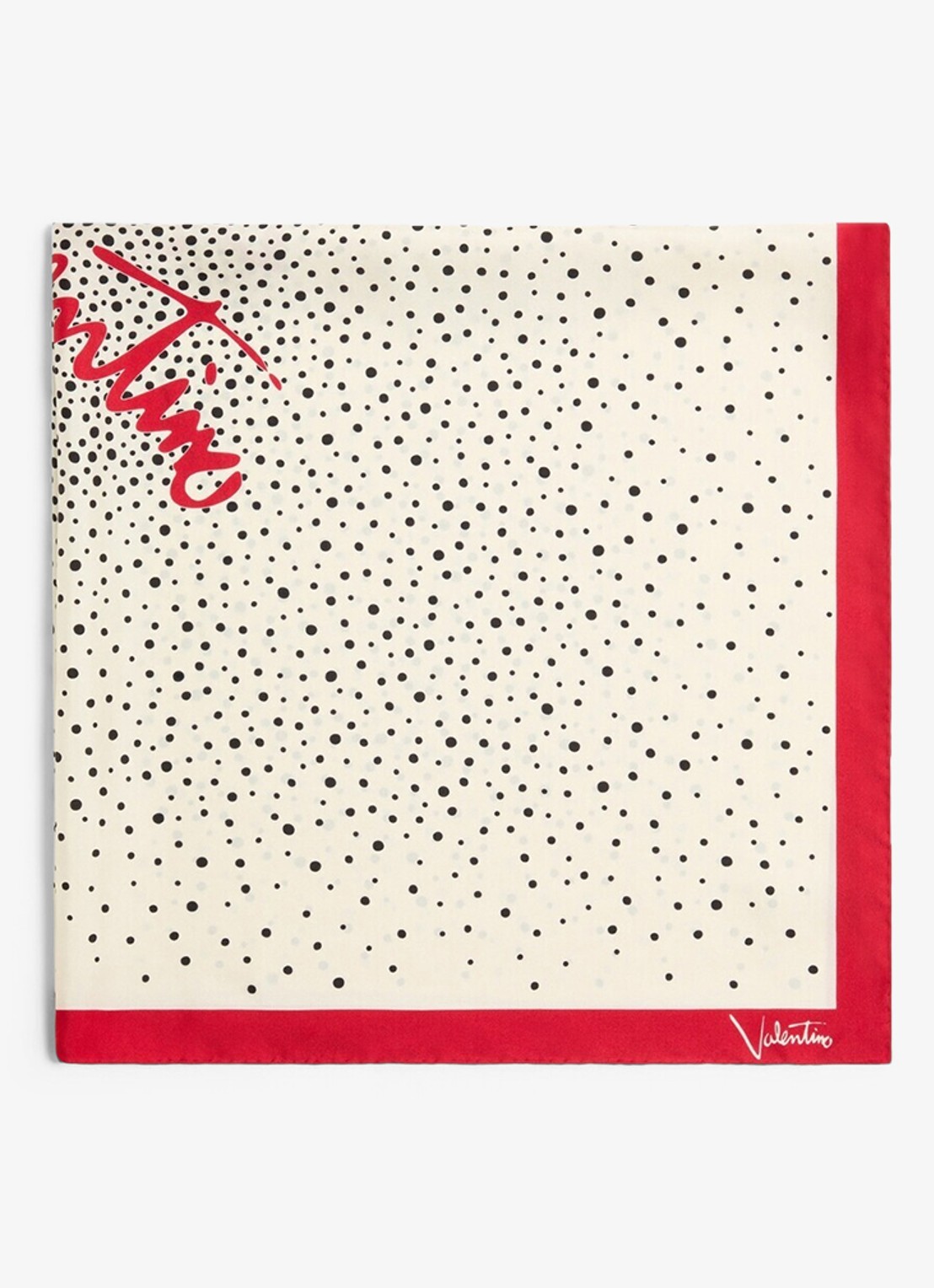 Valentino Garavani Sjaal met logo 90 x 90 cm - voorkant 2 gebroken wit