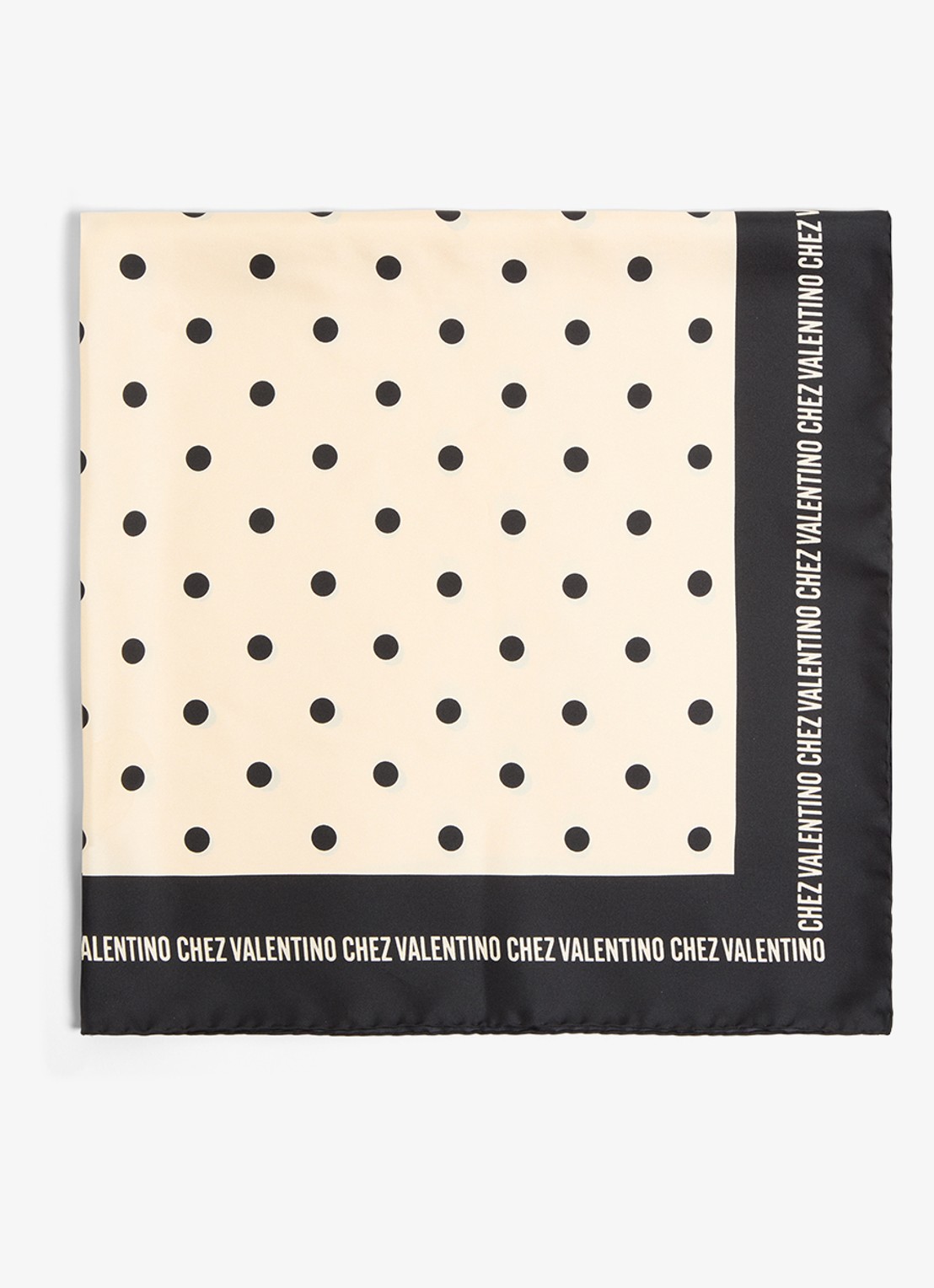 Valentino Garavani Sjaal van zijde 90 x 90 cm - voorkant 2 gebroken wit