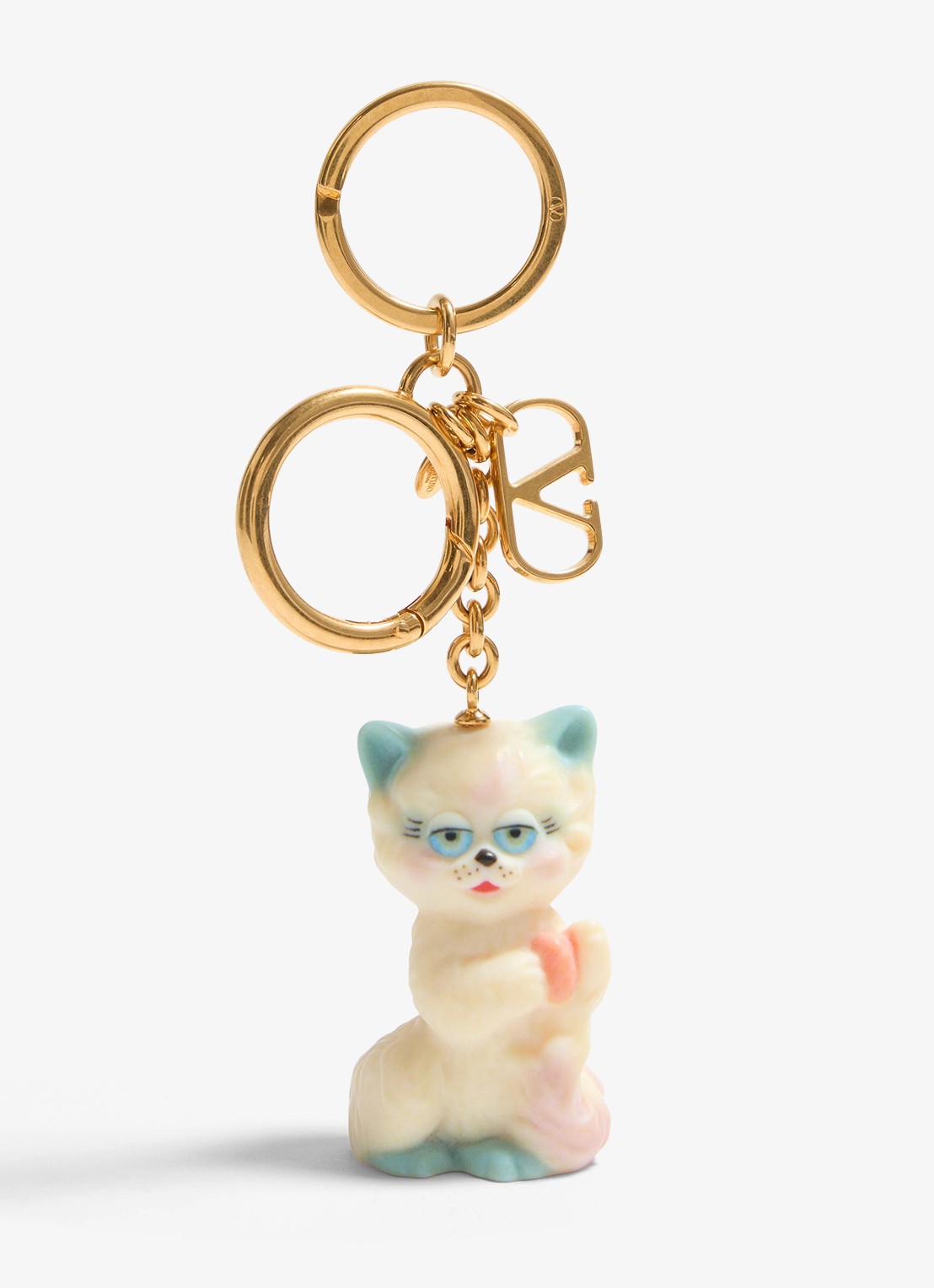 Valentino Garavani Sleutelhanger met logo - detail goud