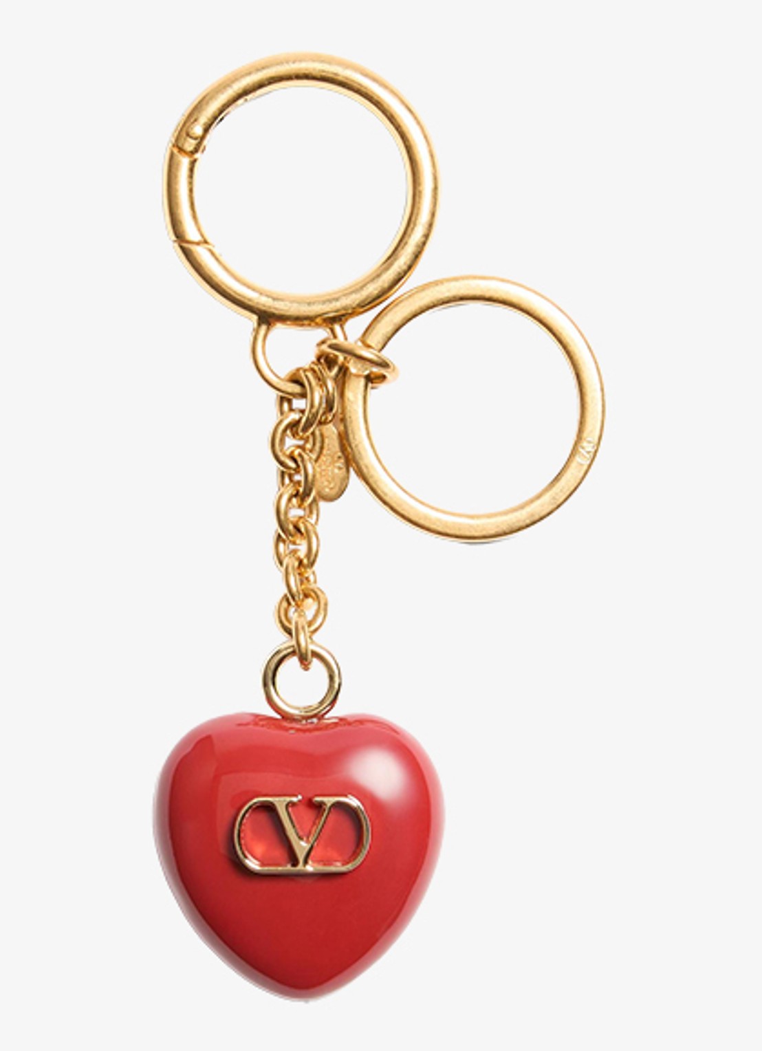 Valentino Garavani Sleutelhanger met logo - voorkant goud