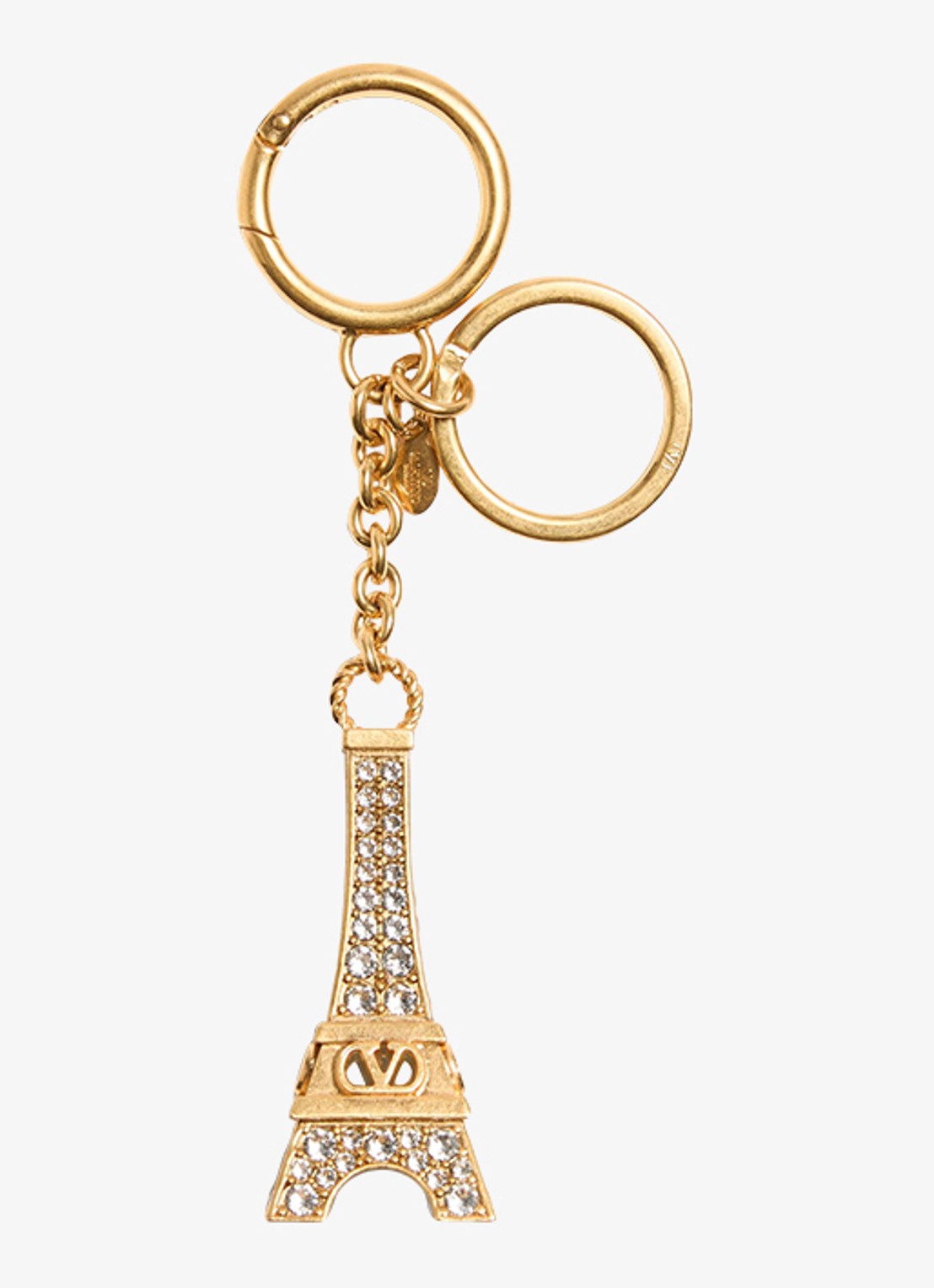 Valentino Garavani Sleutelhanger met logo - voorkant goud