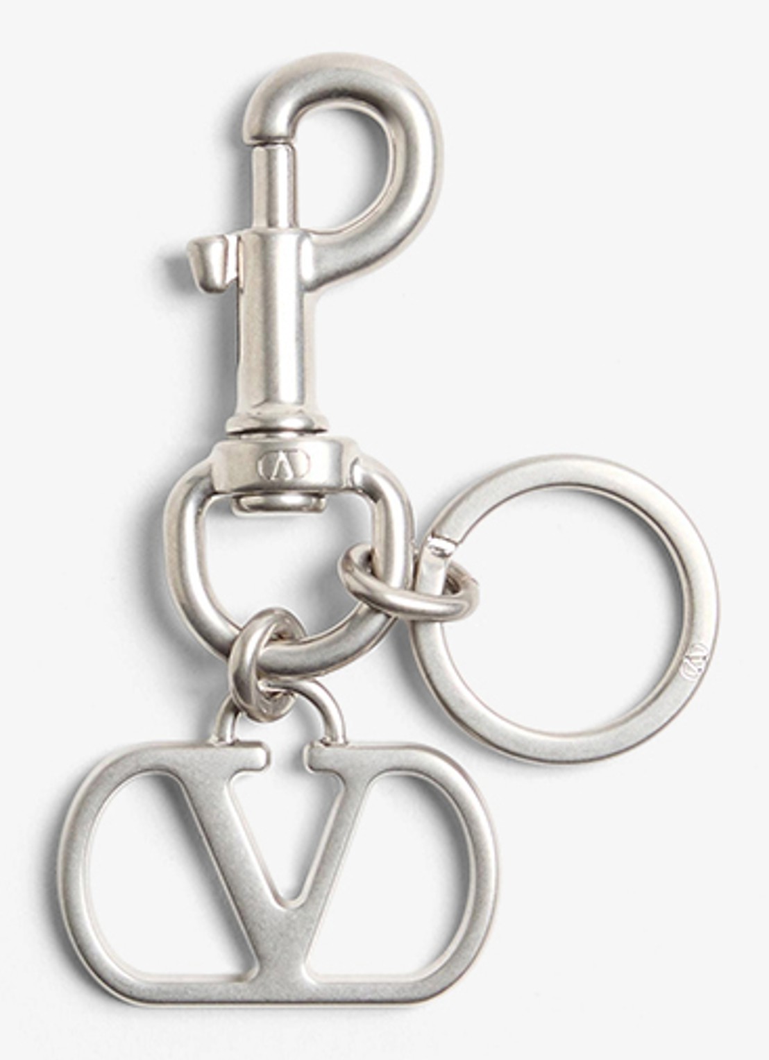 Valentino Garavani Sleutelhanger met logo - voorkant zilver