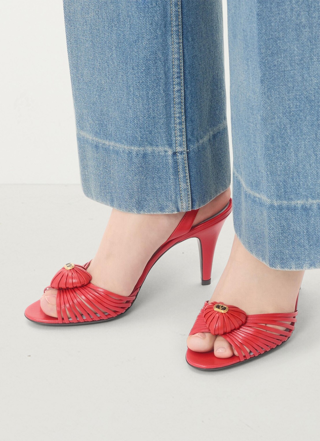 Valentino Garavani Slingback van geitenleer - voorkant 3 rood