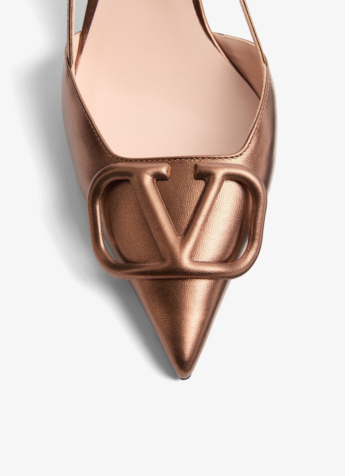 Valentino Garavani Slingback van schapenleer met metallic finish - detail 4 metallic