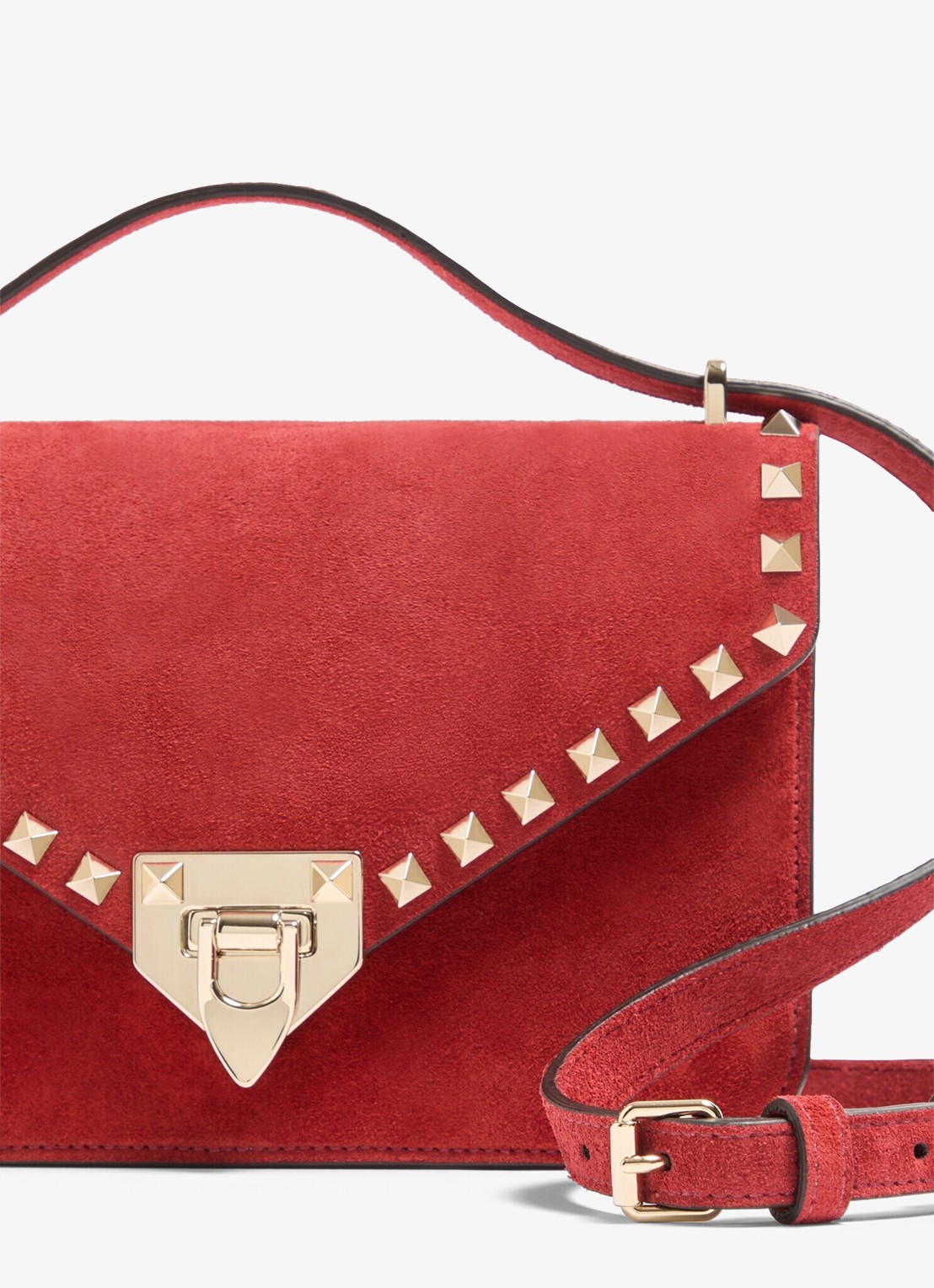 Valentino Garavani Small crossbodytas van lamssuède - detail 6 rood