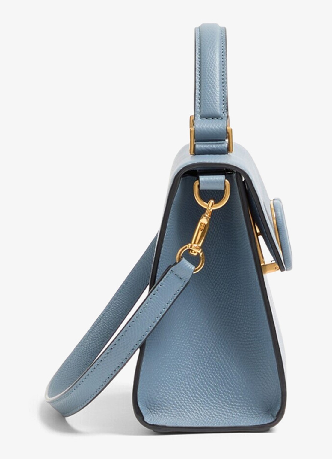 Valentino Garavani Small handtas van kalfsleer - detail 3 blauwgrijs