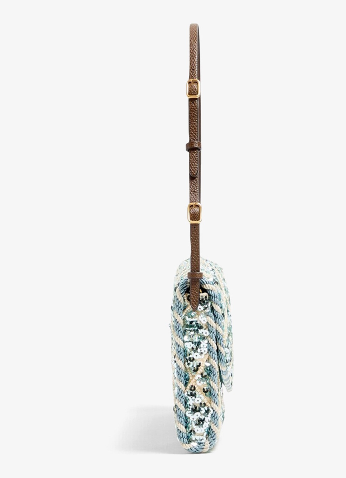 Valentino Garavani Small schoudertas met pailletten en leren details - detail blauw