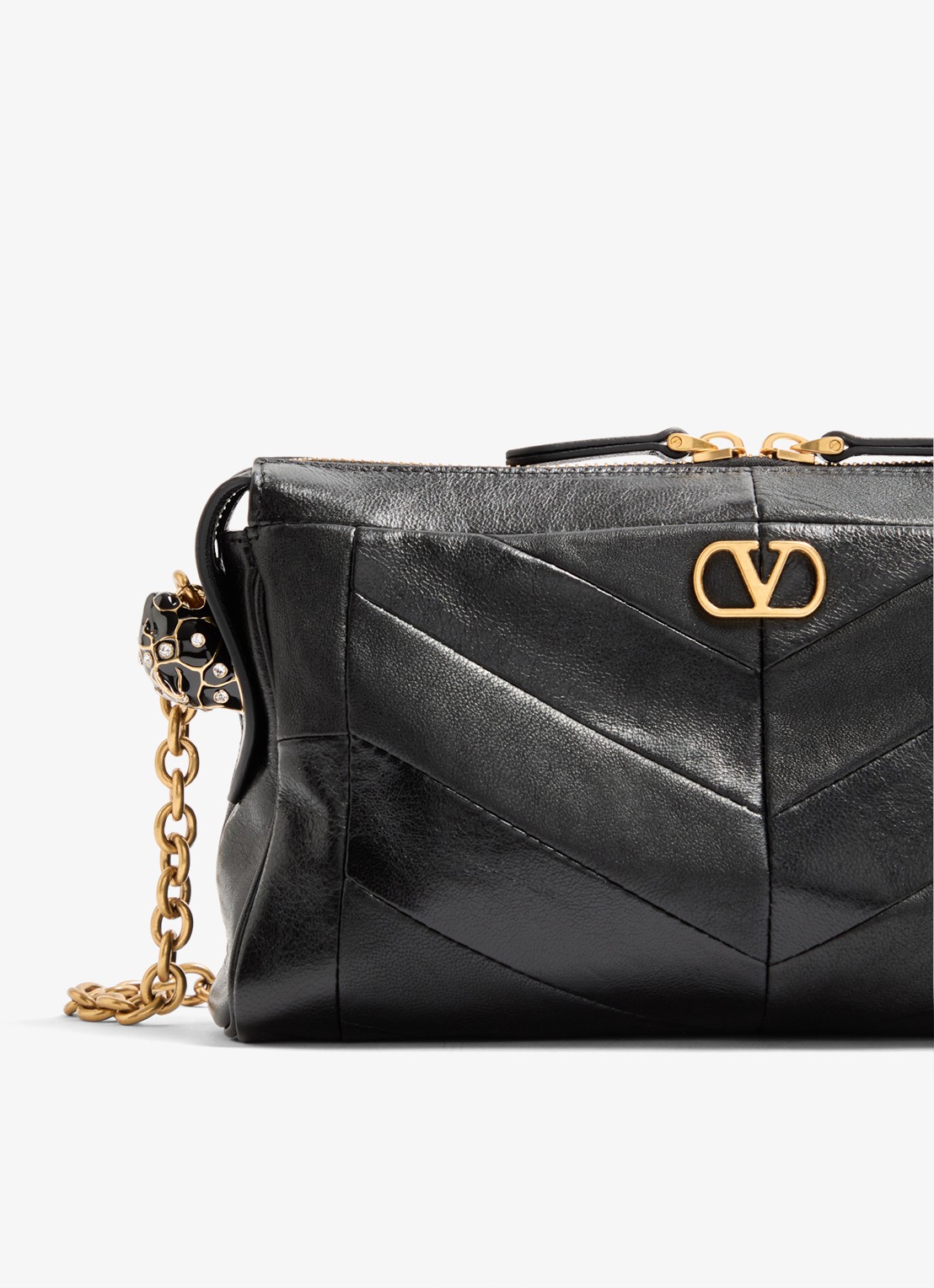 Valentino Garavani Small schoudertas van lamsleer - detail 3 zwart