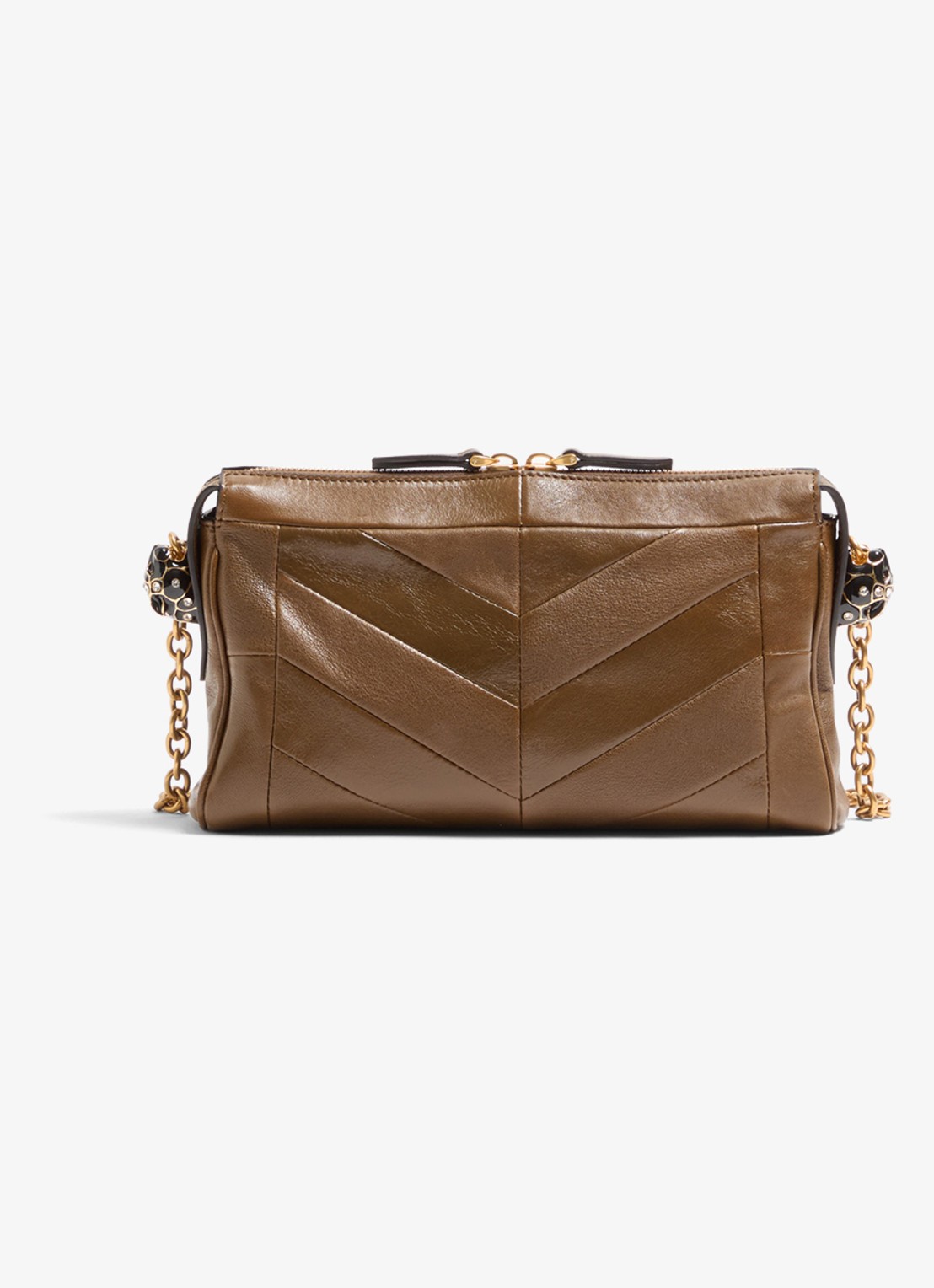 Valentino Garavani Small schoudertas van lamsleer - achterkant 4 bruin