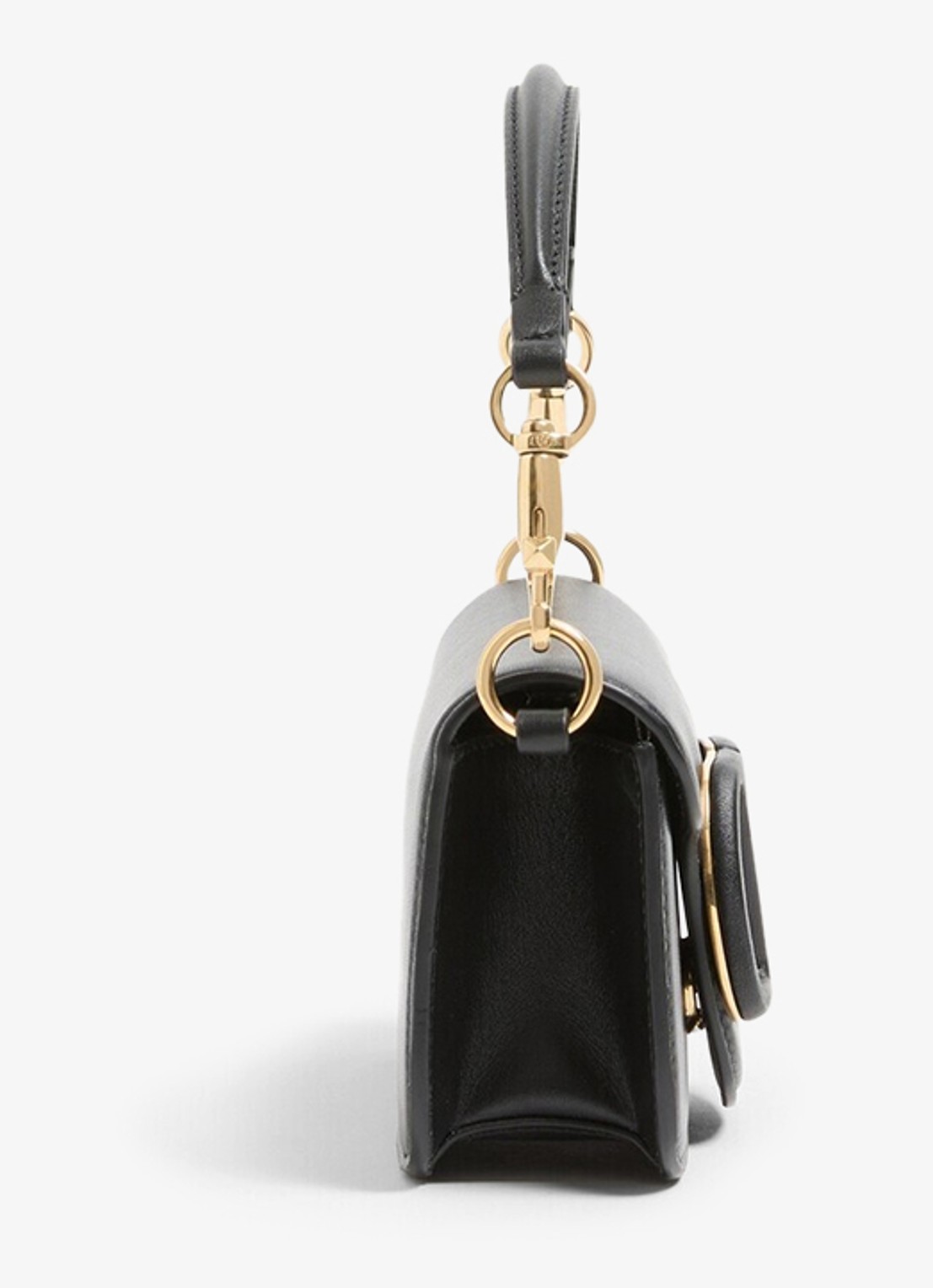 Valentino Garavani Small schoudertas van lamsleer - detail zwart