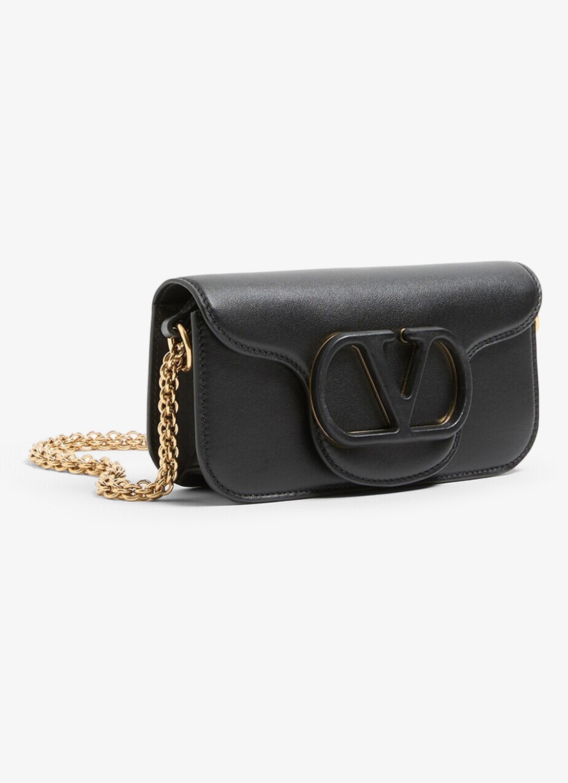 Valentino Garavani Small schoudertas van lamsleer - voorkant 6 zwart