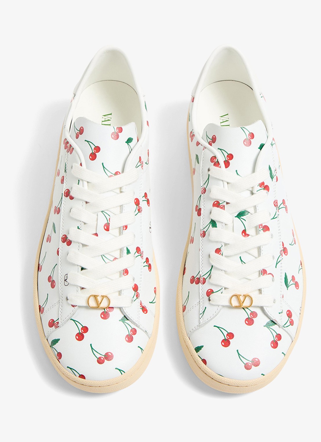 Valentino Garavani Sneaker van kalfsleer met print - detail 5 wit