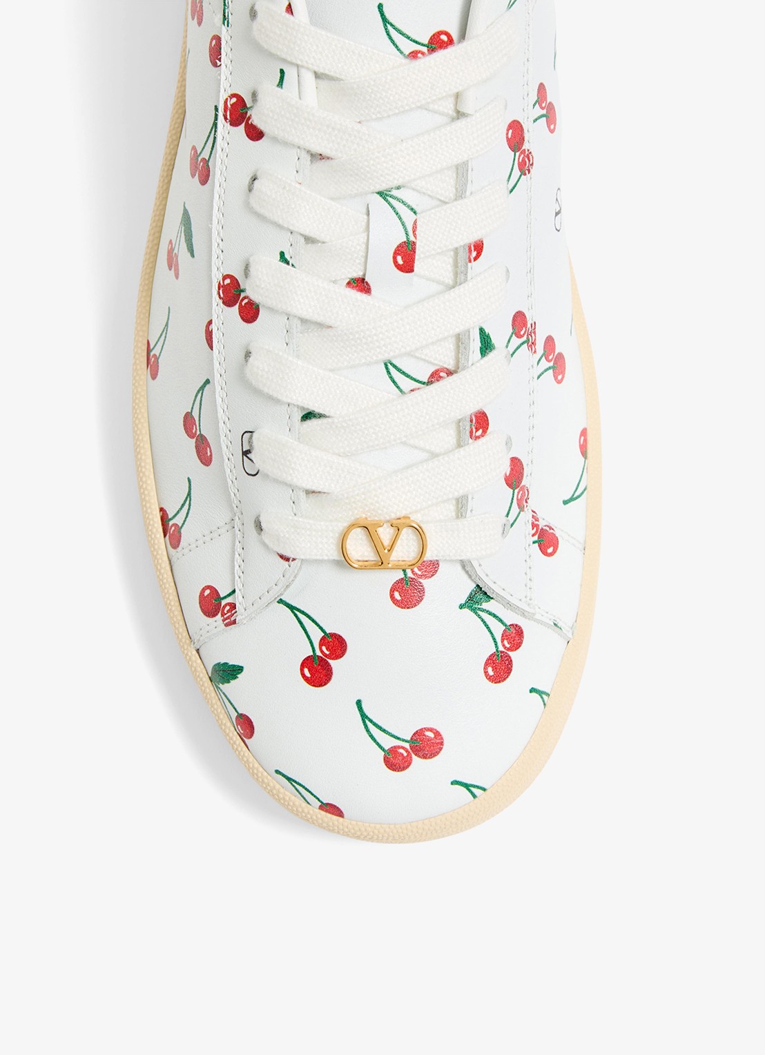 Valentino Garavani Sneaker van kalfsleer met print - detail 6 wit