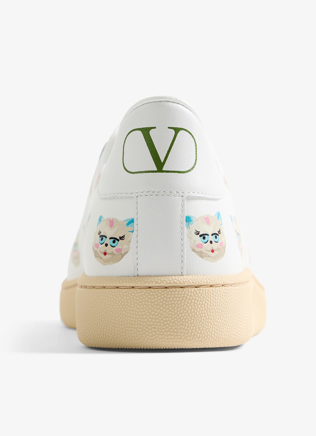 Valentino Garavani Sneaker van kalfsleer met print - detail 3 wit