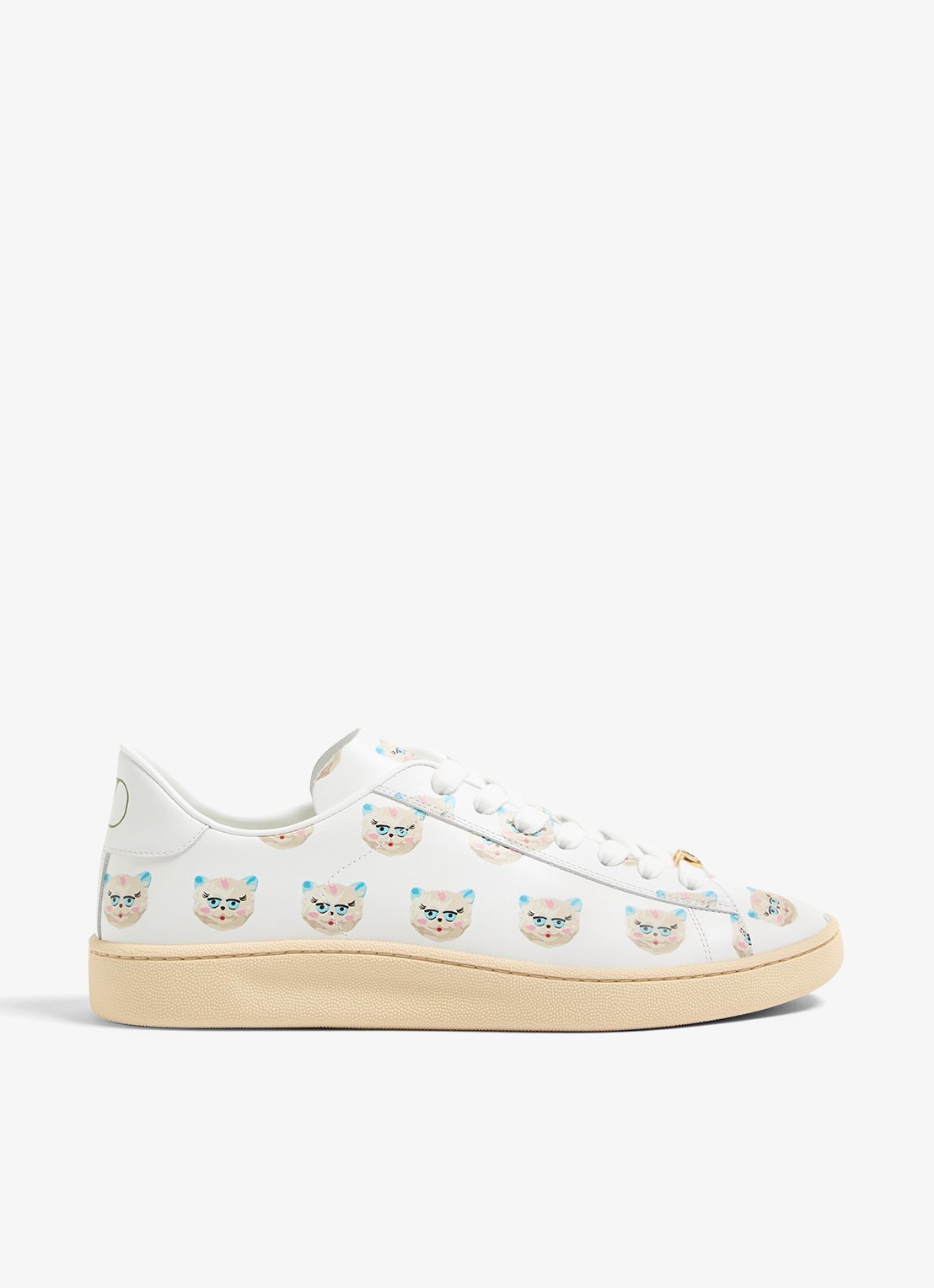 Valentino Garavani Sneaker van kalfsleer met print - voorkant 6 wit
